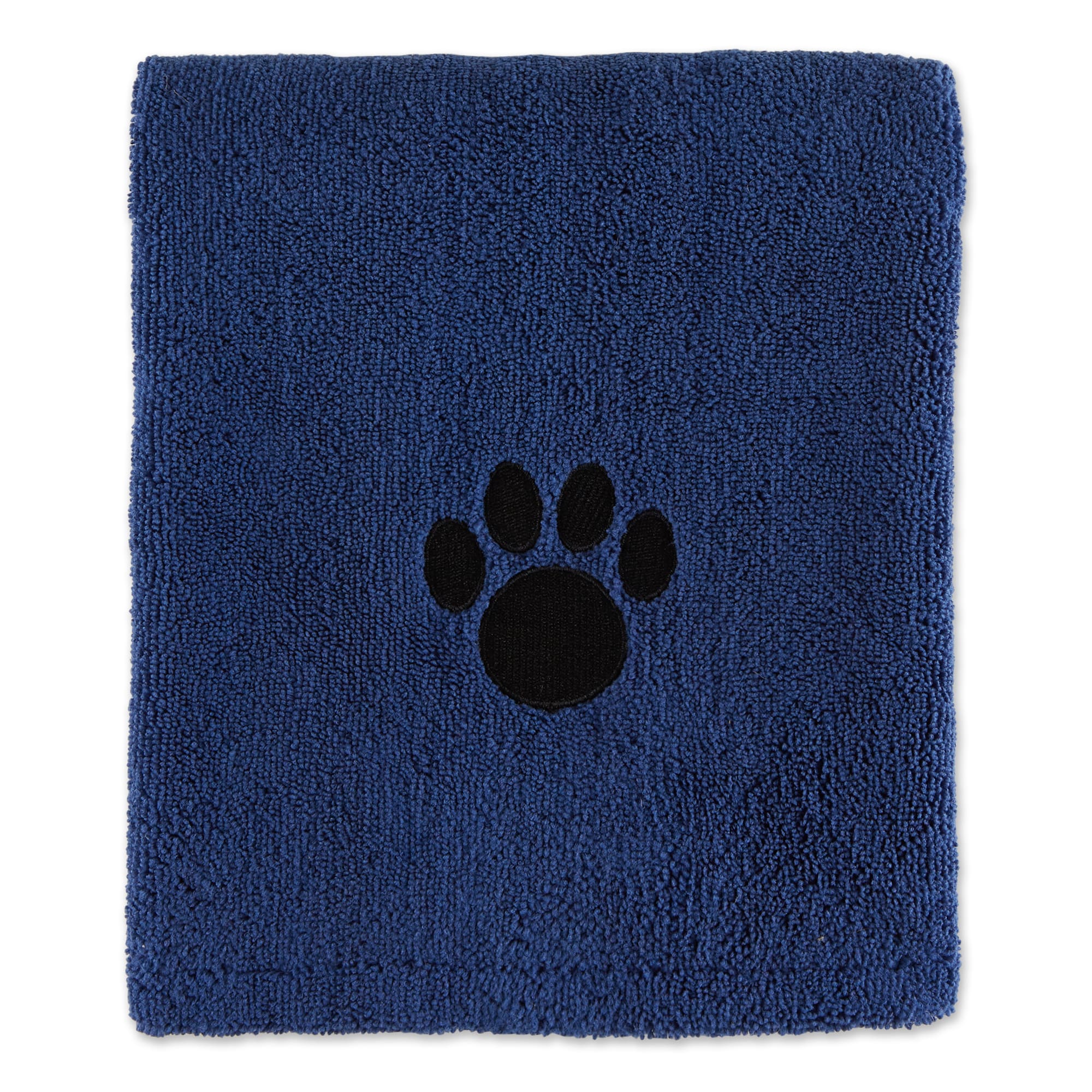 Bone Dry Navy Embroidered Paw Pet Towel, 44