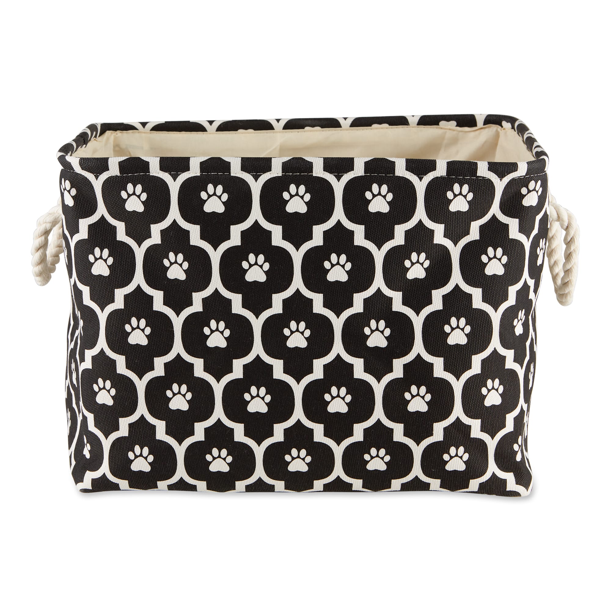 Bone Dry Black Rectangle Polyester Pet Bin Paw Lattice, Small