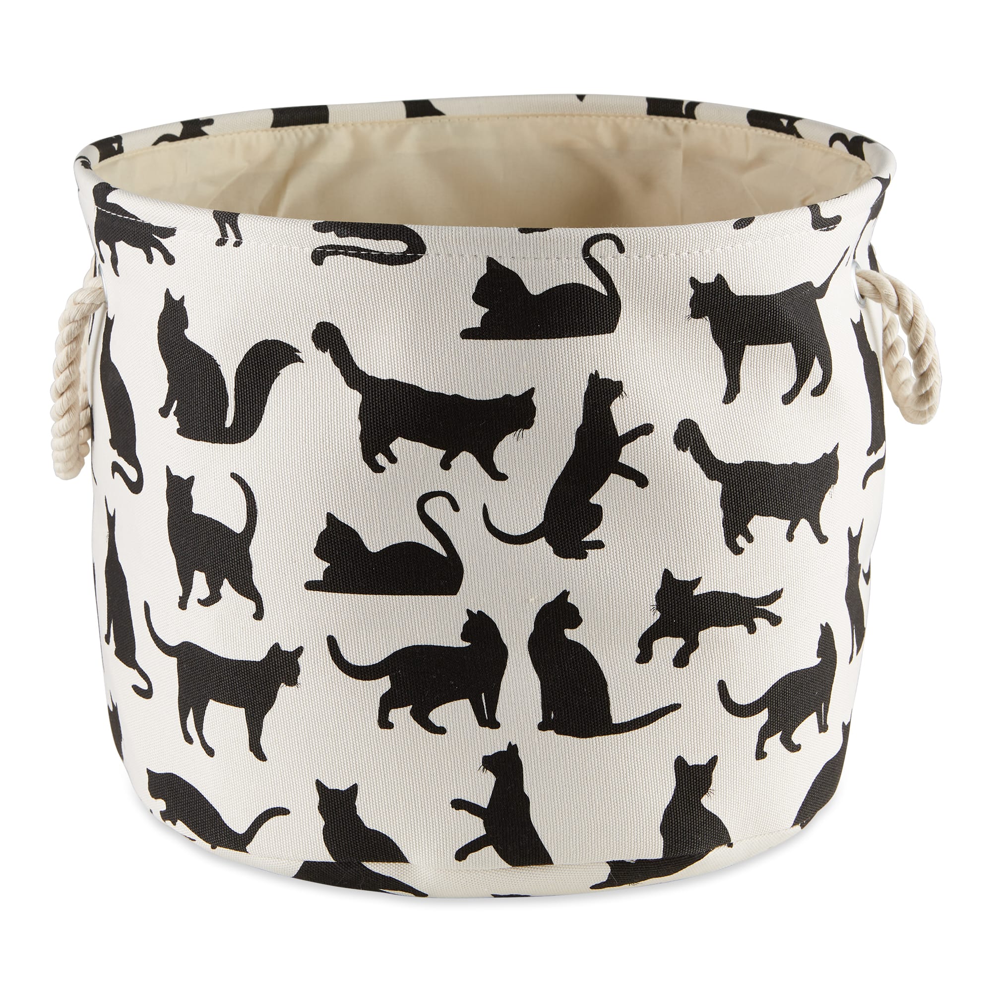 Bone Dry Medium Round Pet Storage Bin Cats Meow