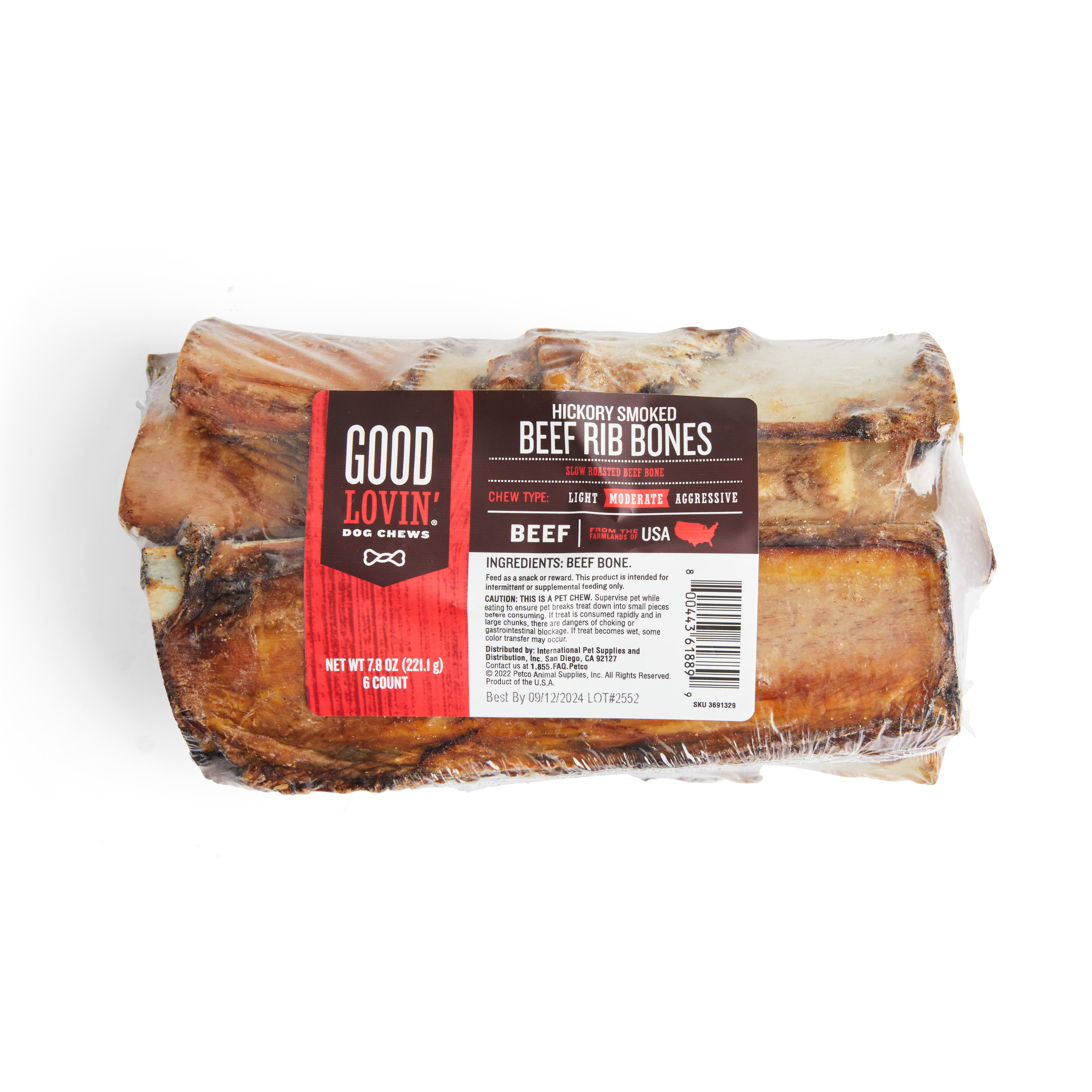 Good Lovin Hickory Smoked Rib Bone Dog Chew 6 Pack