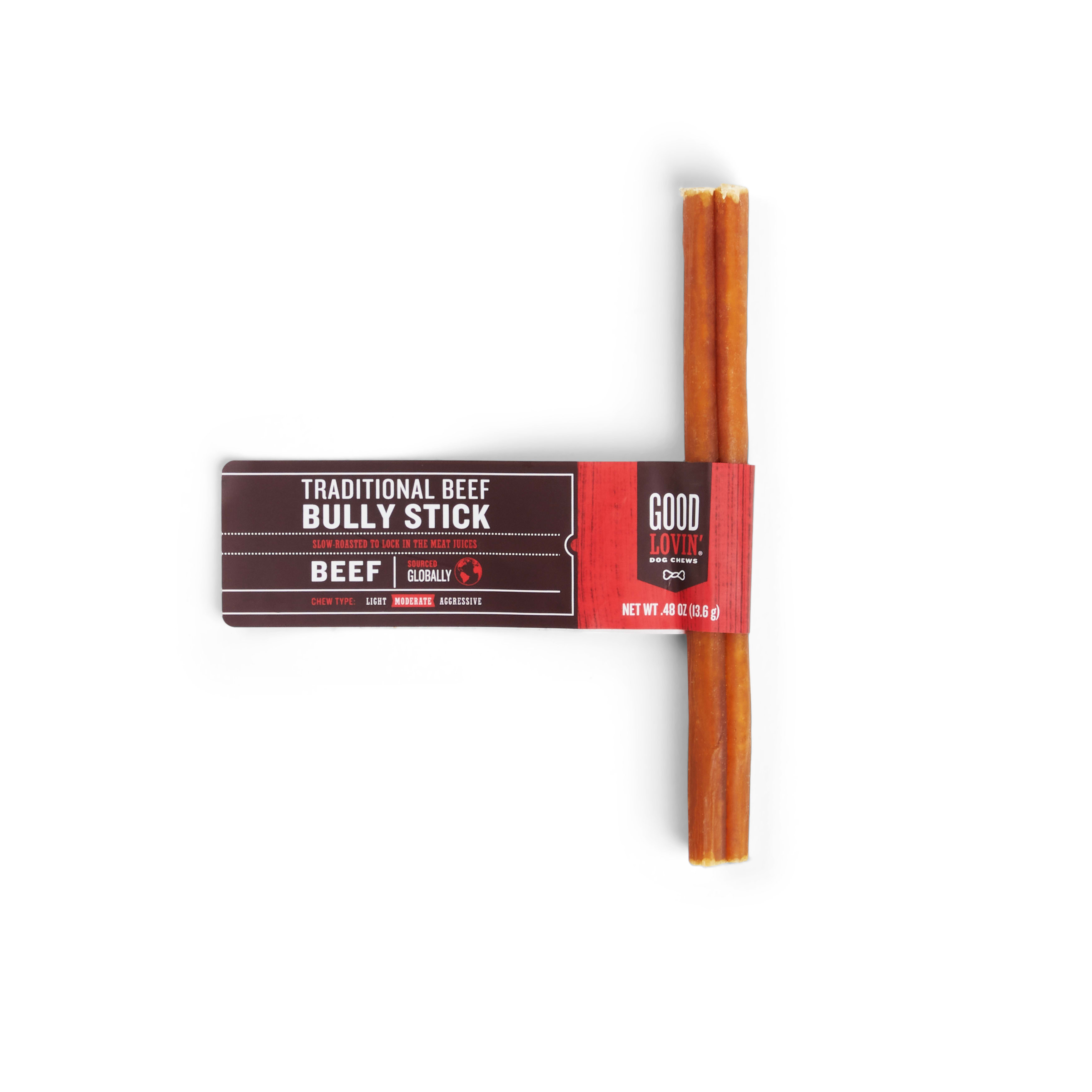 Good Lovin Beef Bully Sticks for Dogs 2.4 oz Pack of 6