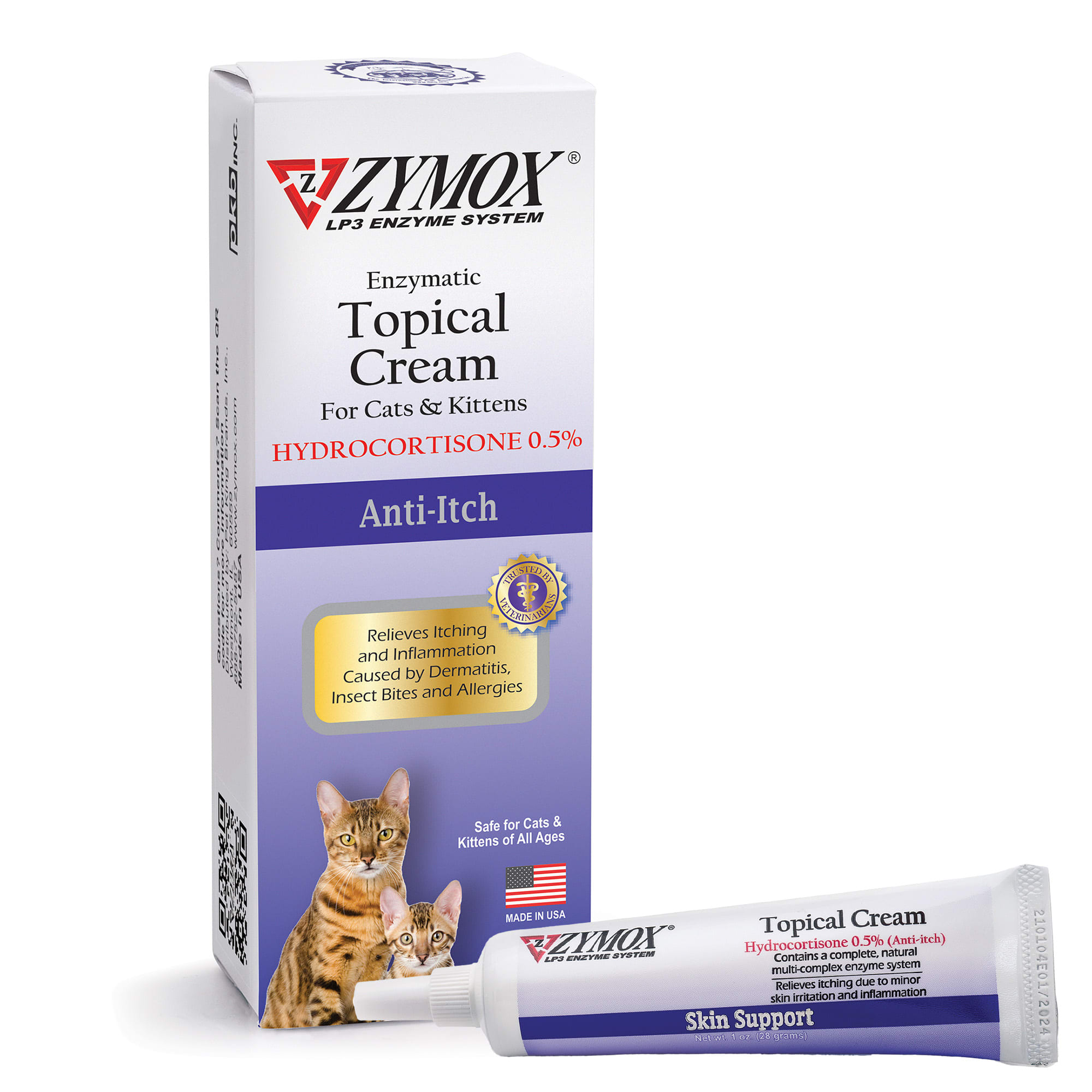 Zymox Topical Cream with .5 Hydrocortisone for Cat Kitten 1 fl. oz. Petco