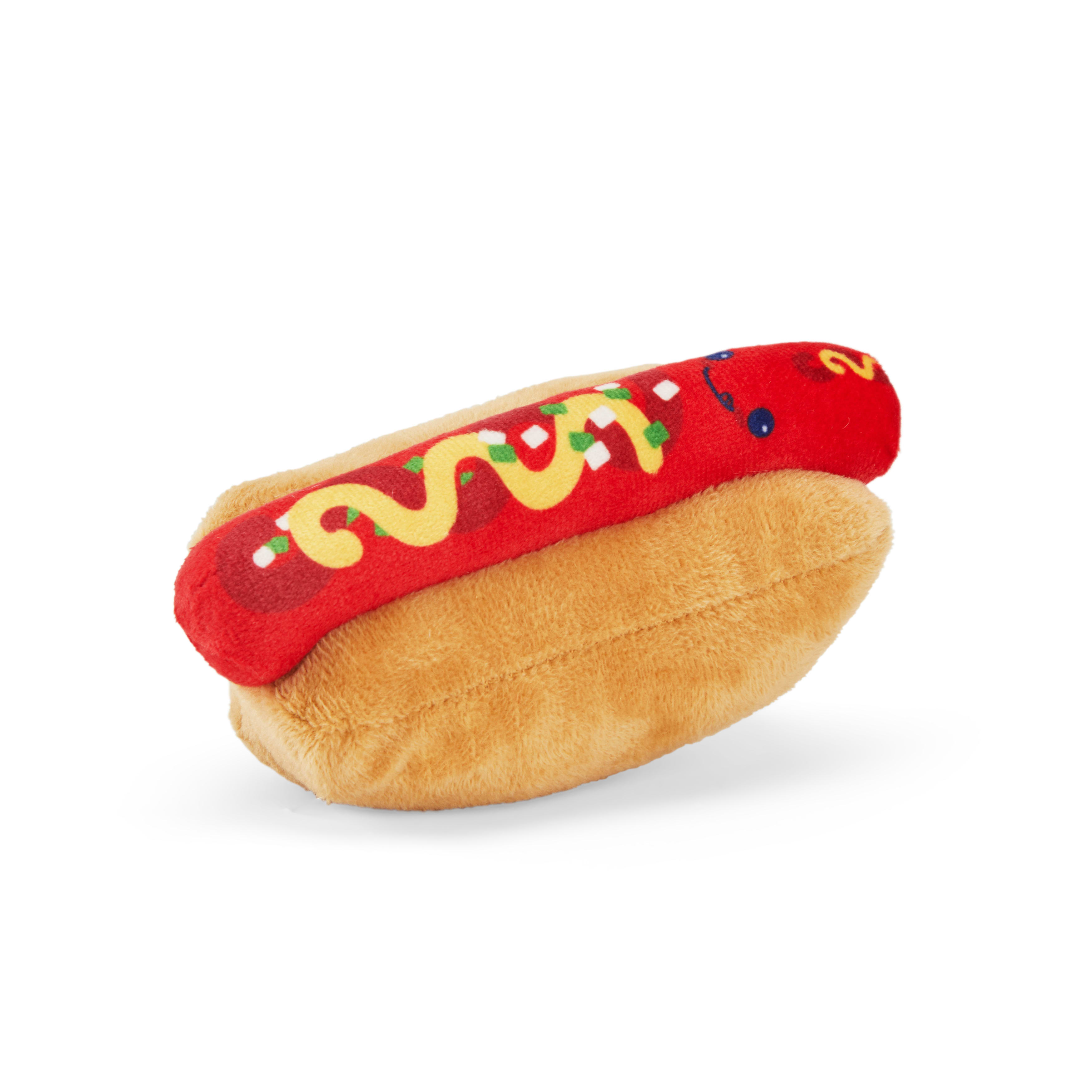 hot dog plush dog toy