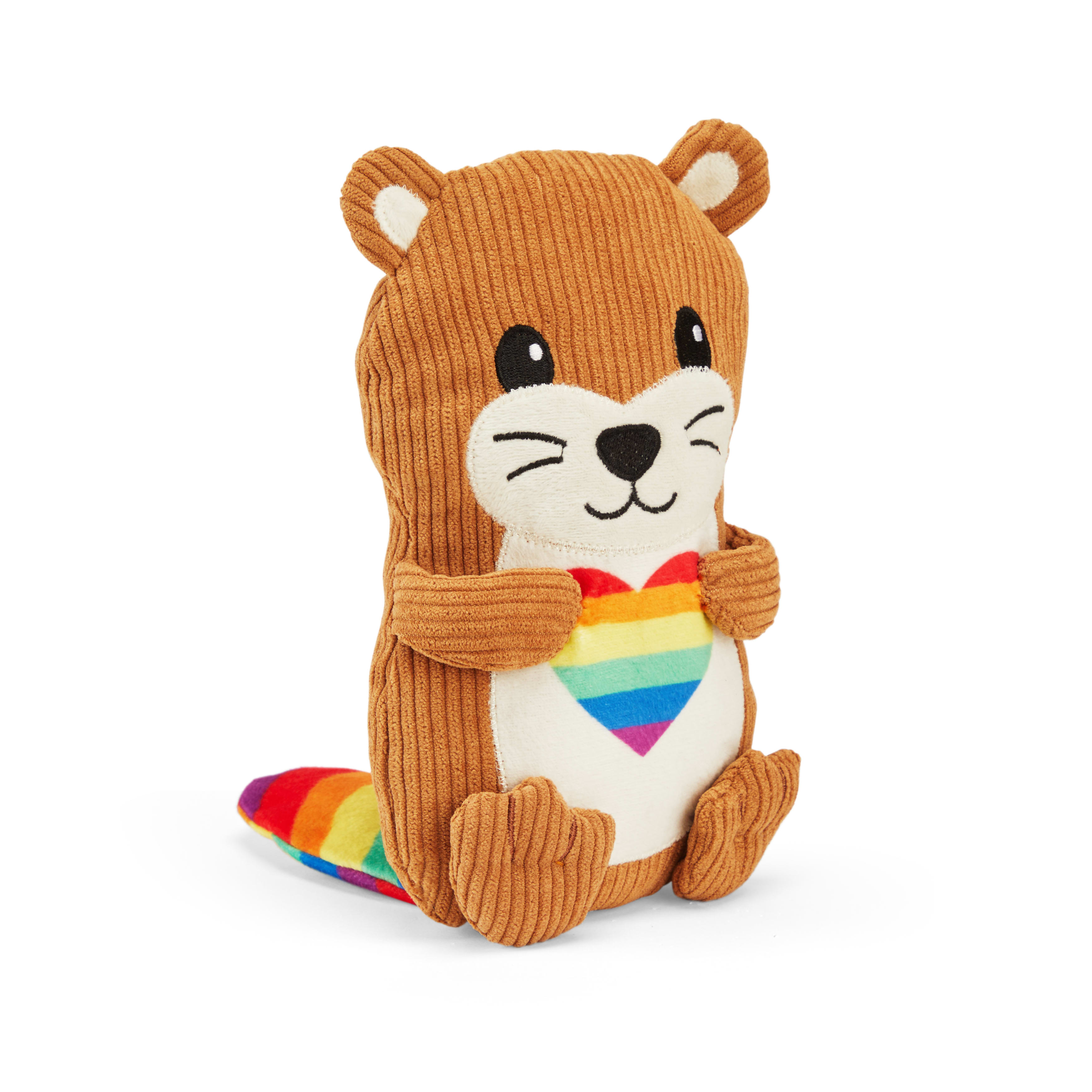 YOULY Large Rainbow Otter Heart Dog Toy & Pride Support