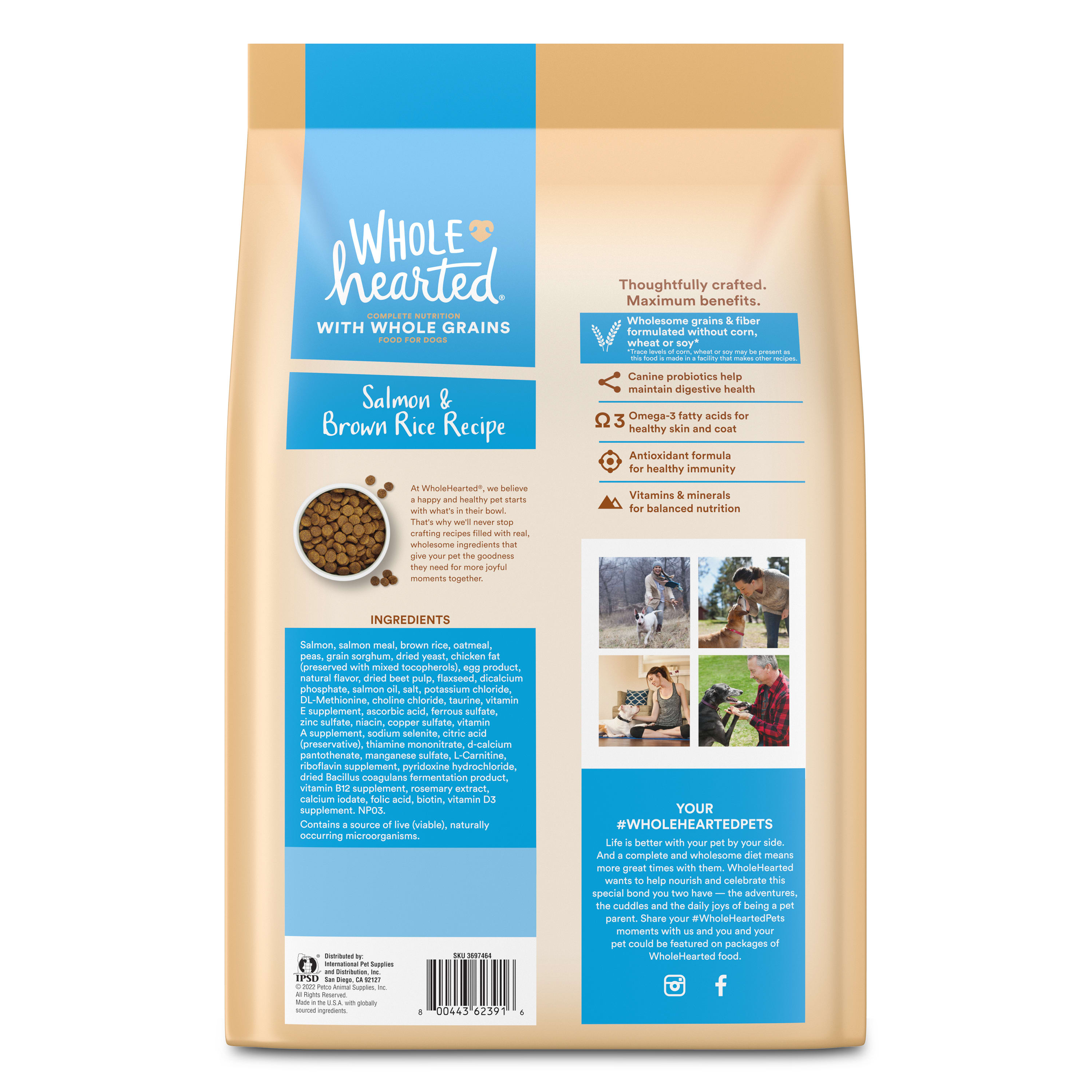 WholeHearted Whole Grains Salmon Recipe Dry Dog Food 5 lbs