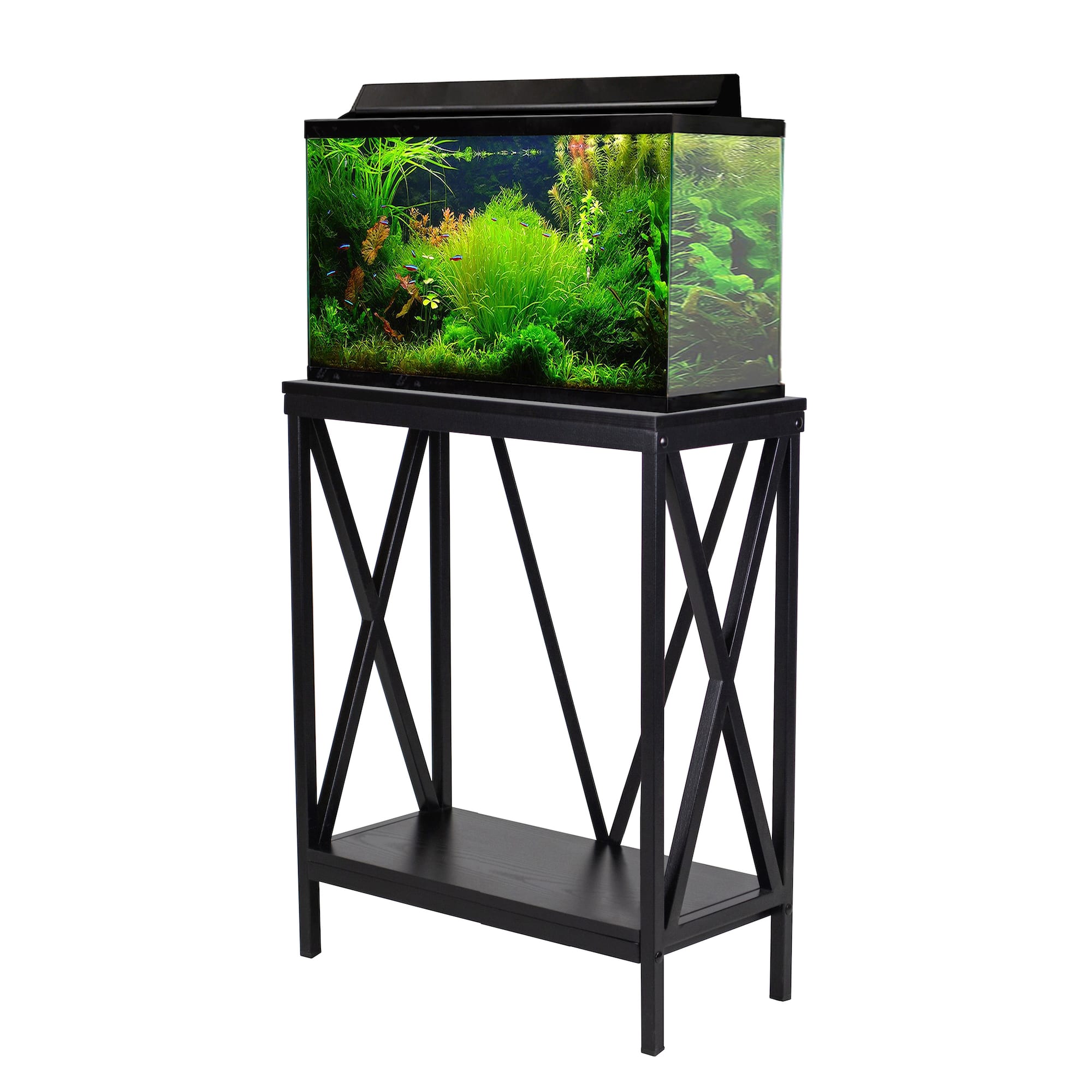 Aquatic Fundamentals 20 Gallon Steel X Frame Black Aquarium