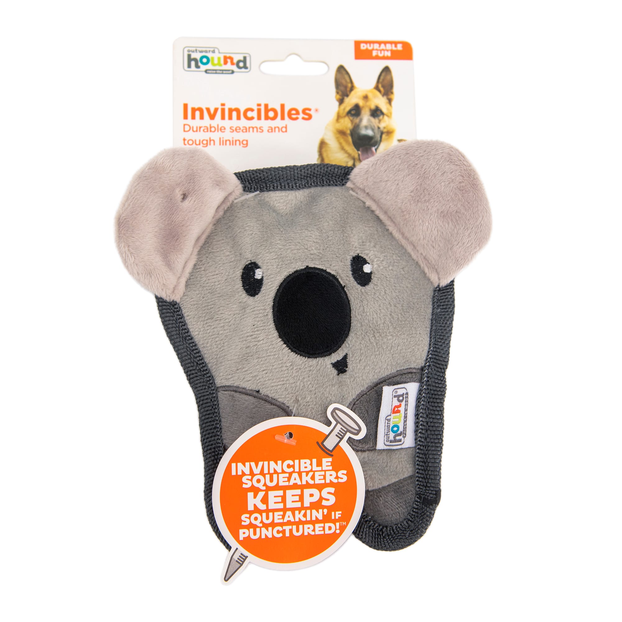 Outward Hound Invincibles Mini Puppy Plush Dog Toy, Brown, XS 