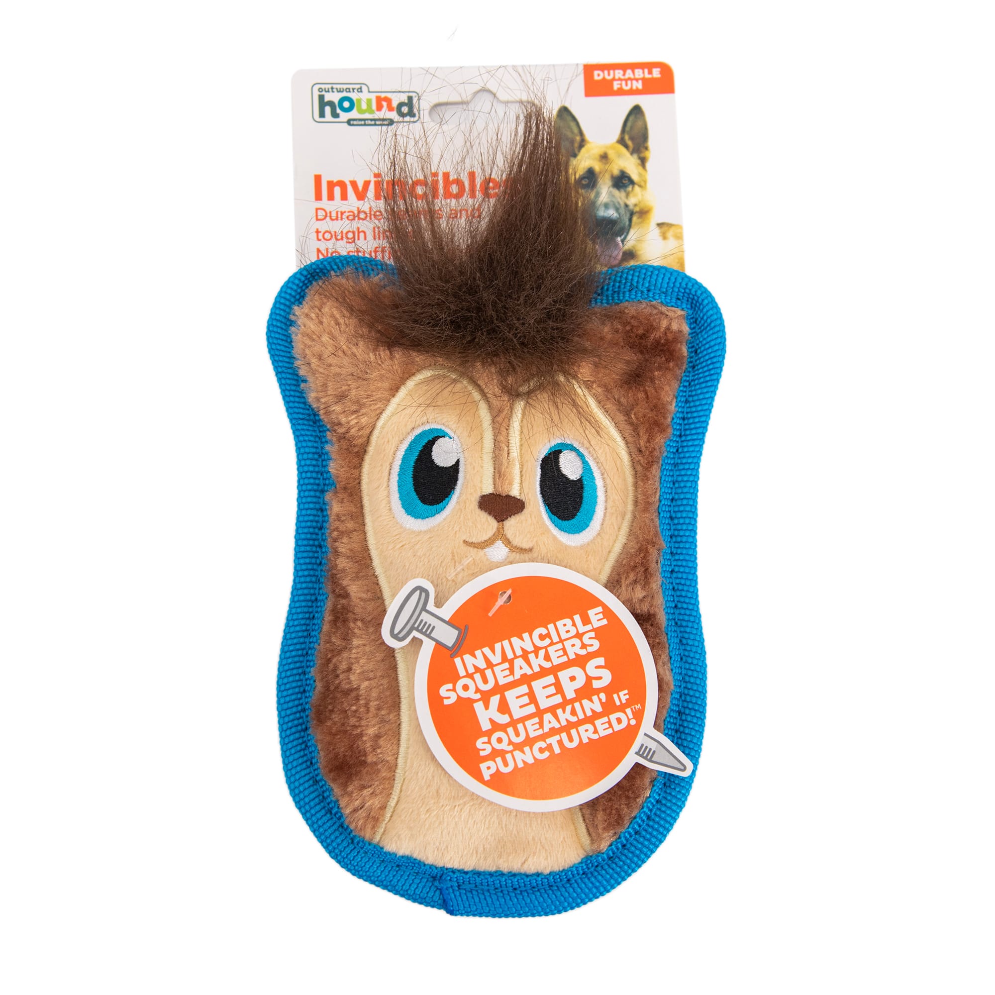 Outward Hound Invincibles Mini Tan Squirrel Plush Dog Toy, Small Petco