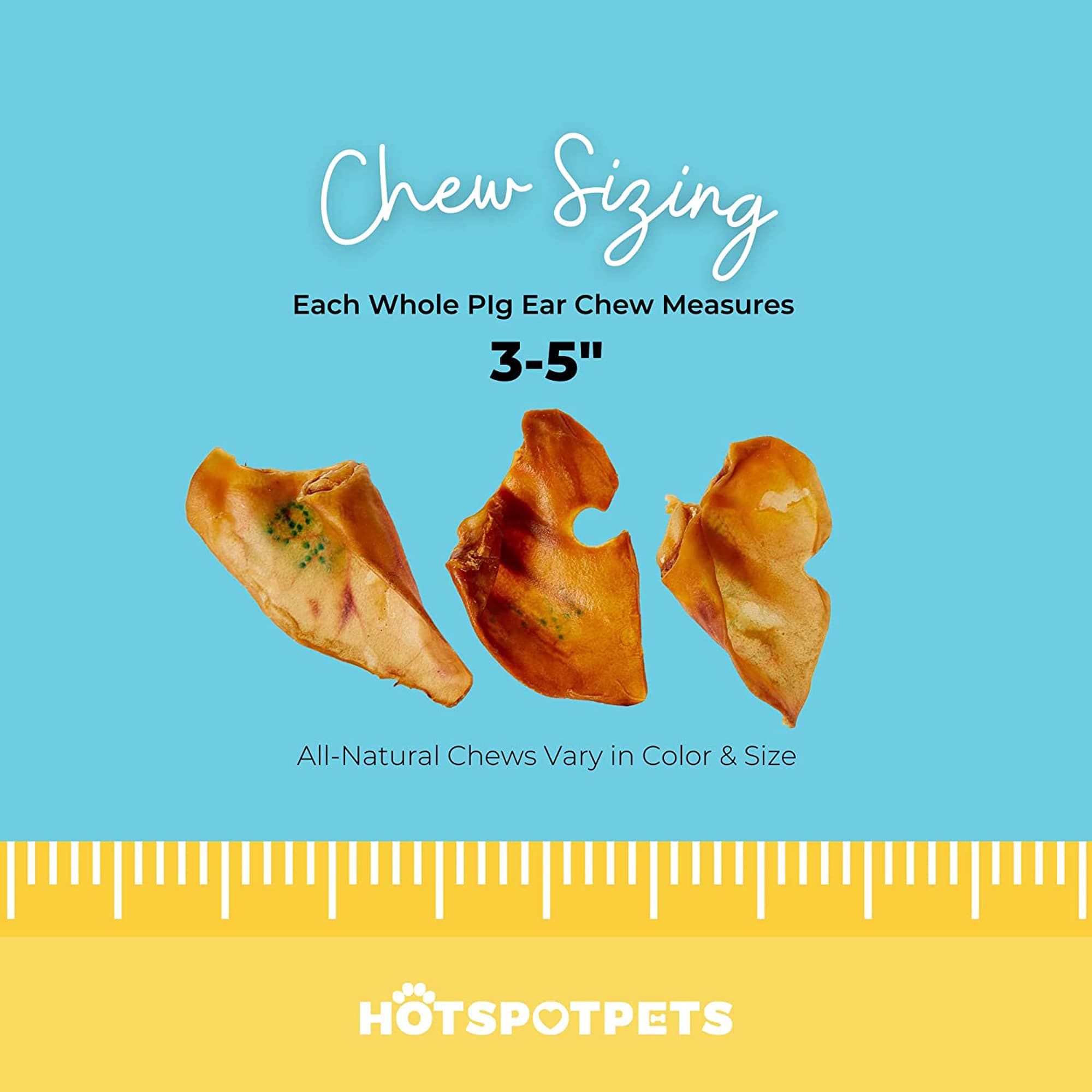 HotSpot Pets All Natural Pig Ears Dog Chews 12 oz. Count of 10