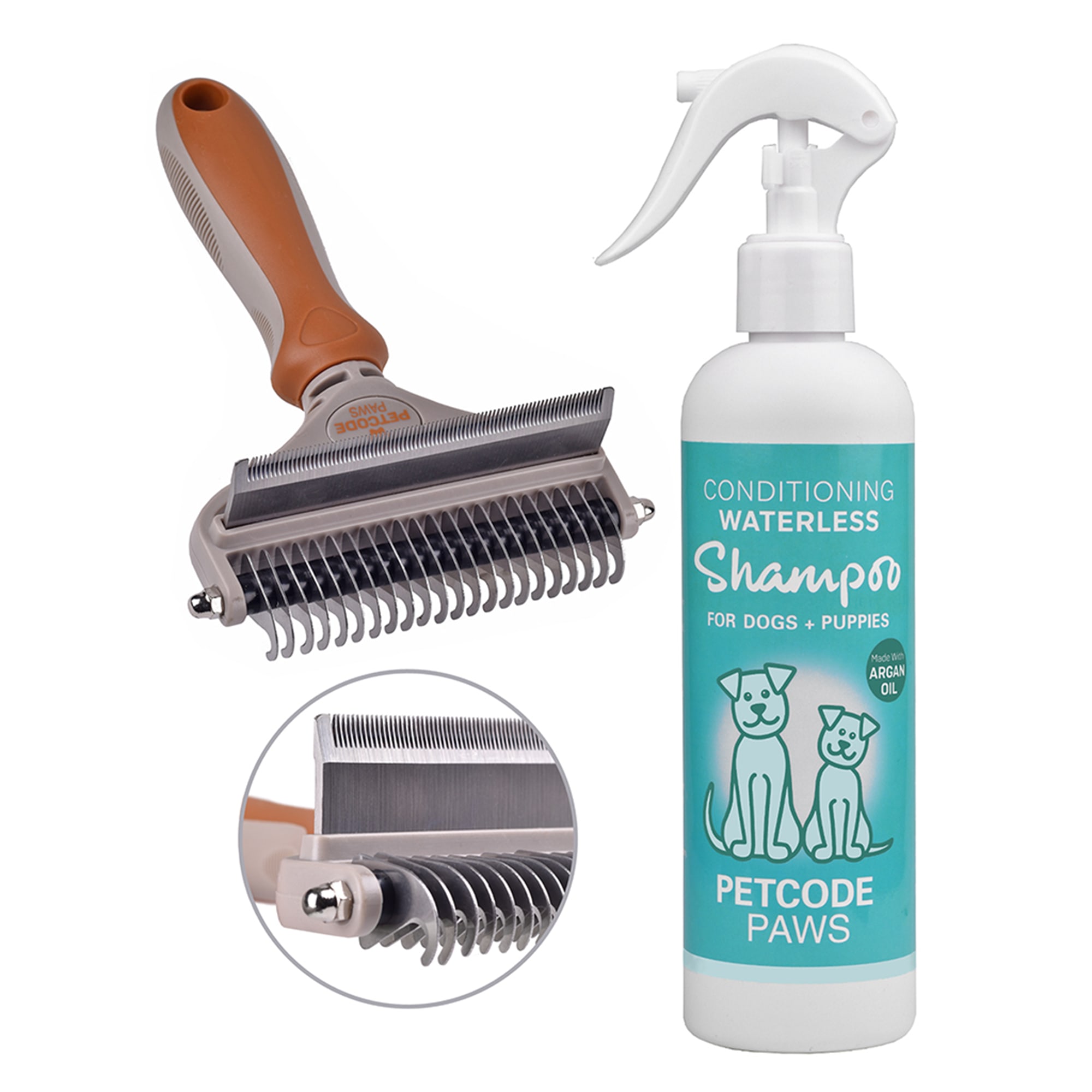 Petcode Paws Dog Detangling Kit & Waterless Shampoo Spray