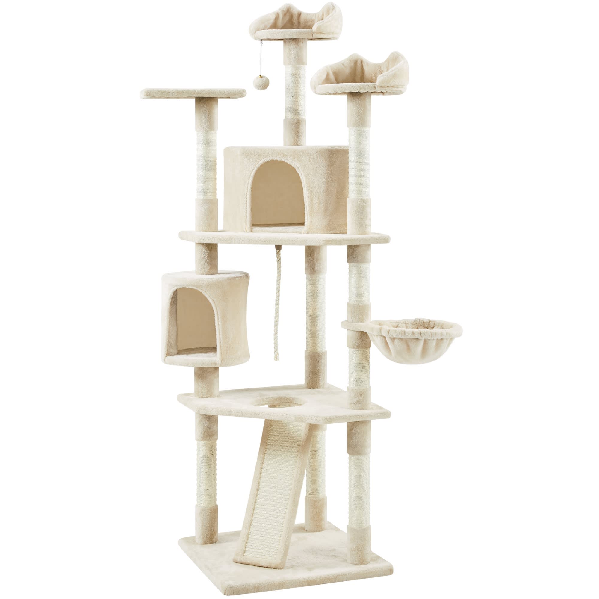 Topeakmart Multilevel Large Cat Tower, Beige | Petco