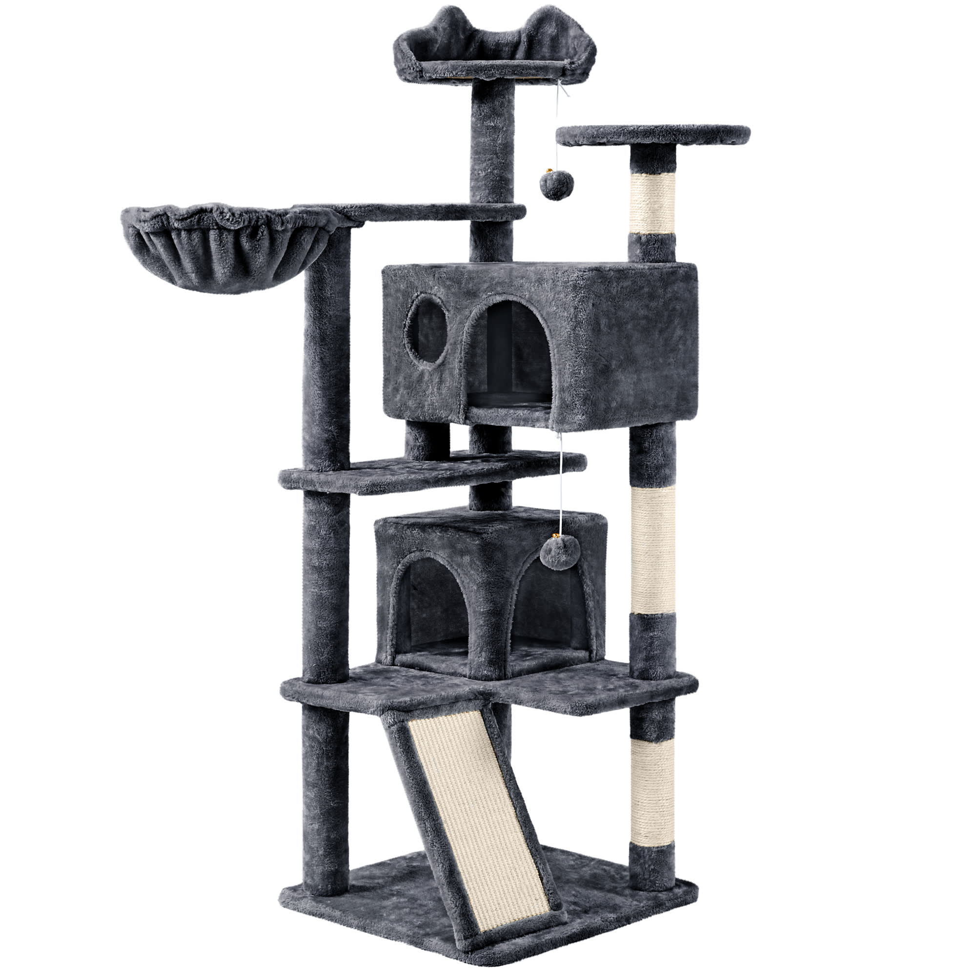 Topeakmart Plush Cat Tree Tower for Small Cats, Dark Gray | Petco