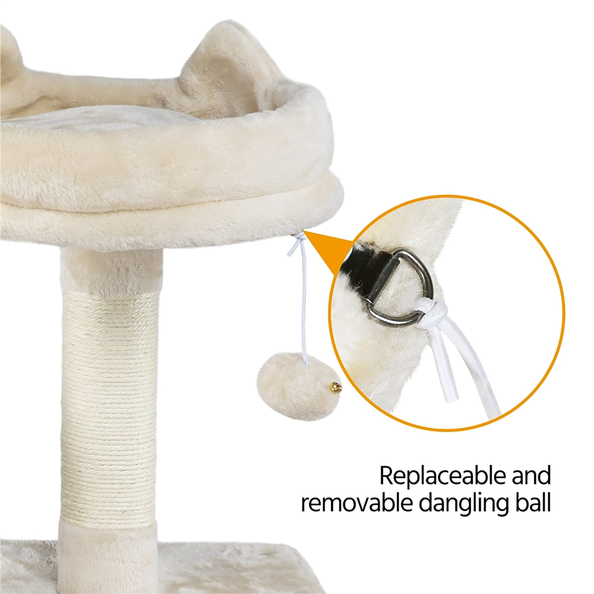 Topeakmart Multi Level Cat Tree Tower With Condos And Teaser Sticks, 67\" H, Dark Gray