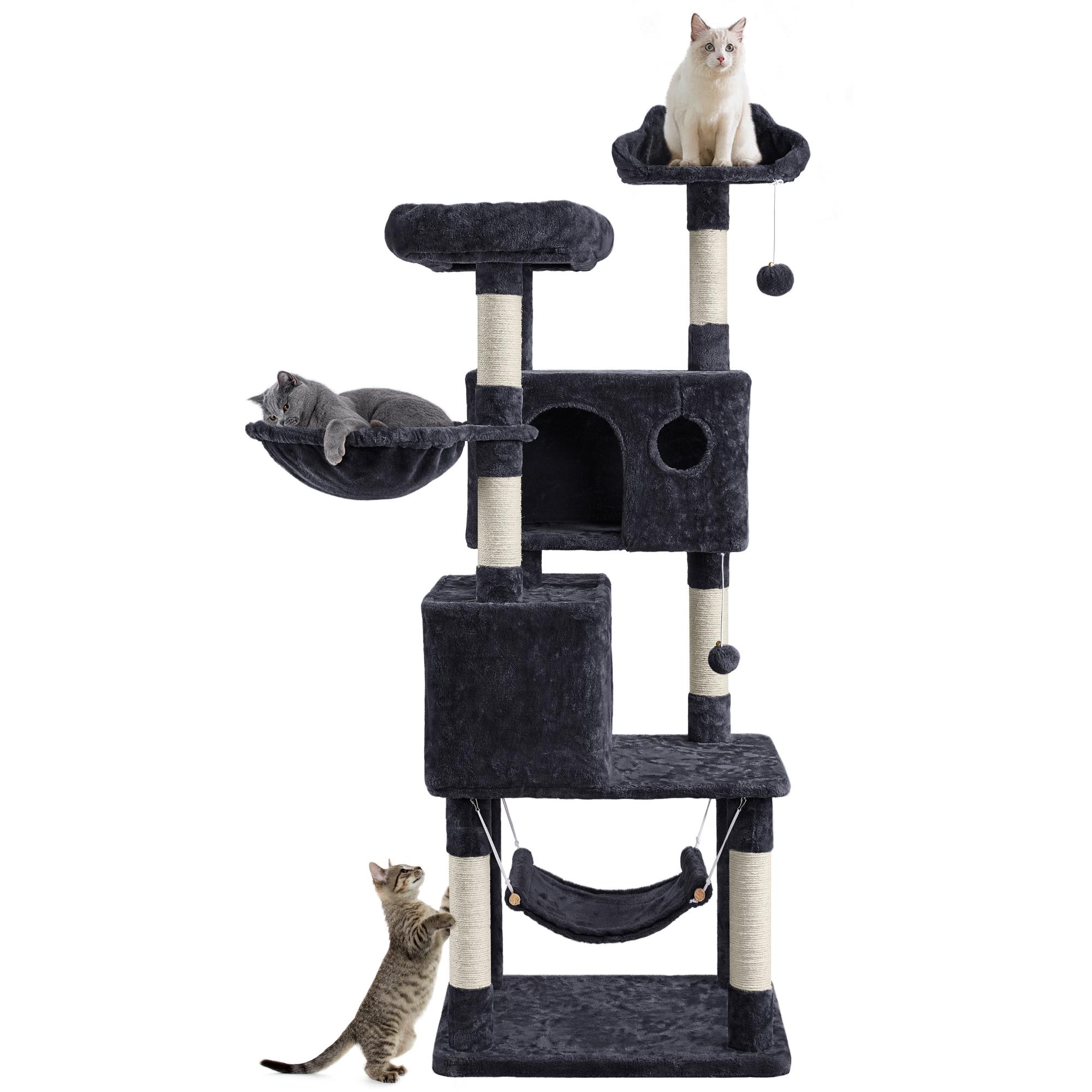 Topeakmart 4Level Black Cat Tower & Condos, 64" High