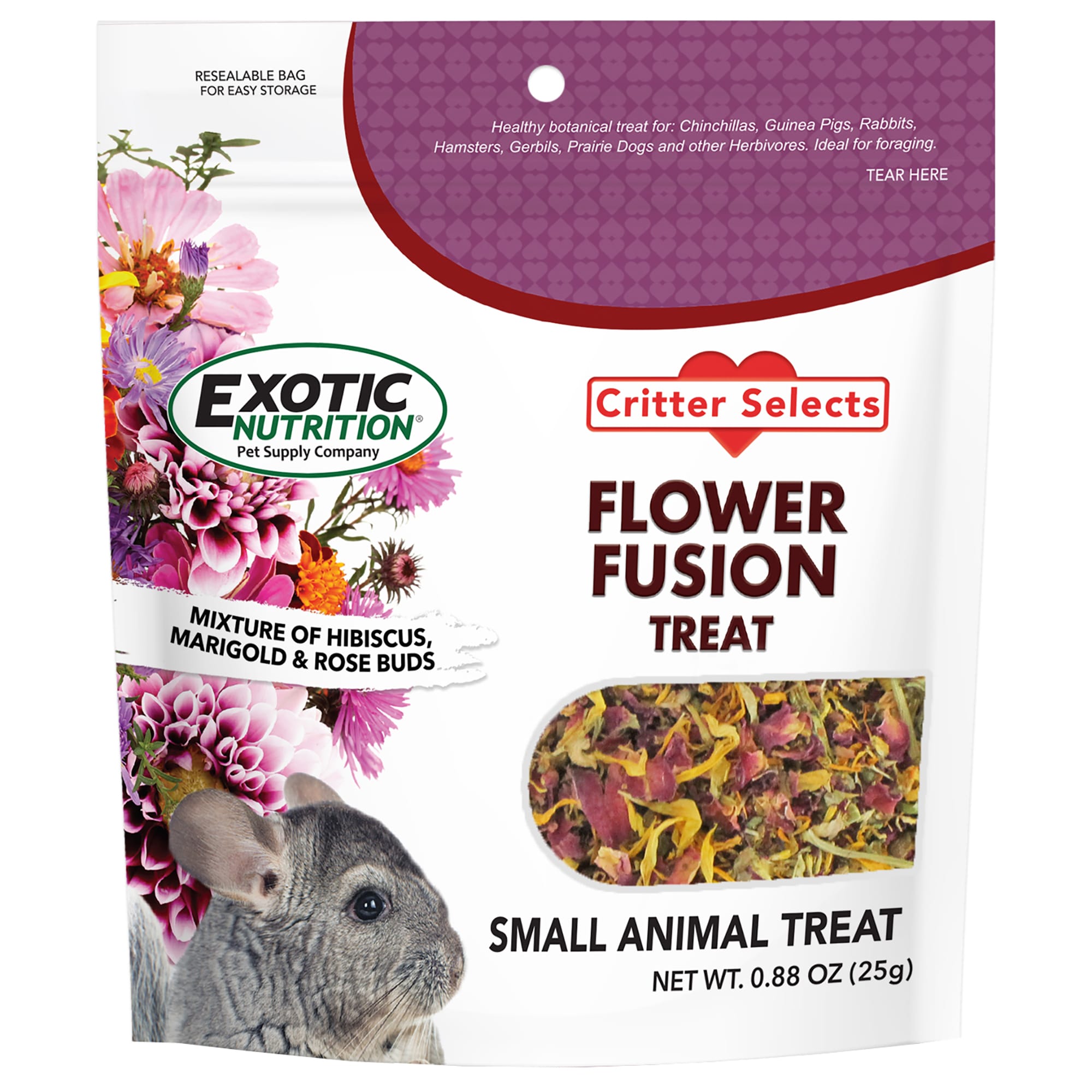 Exotic Nutrition Critter Selects Flower Fusion Small Pet Treat, 0.88 oz.