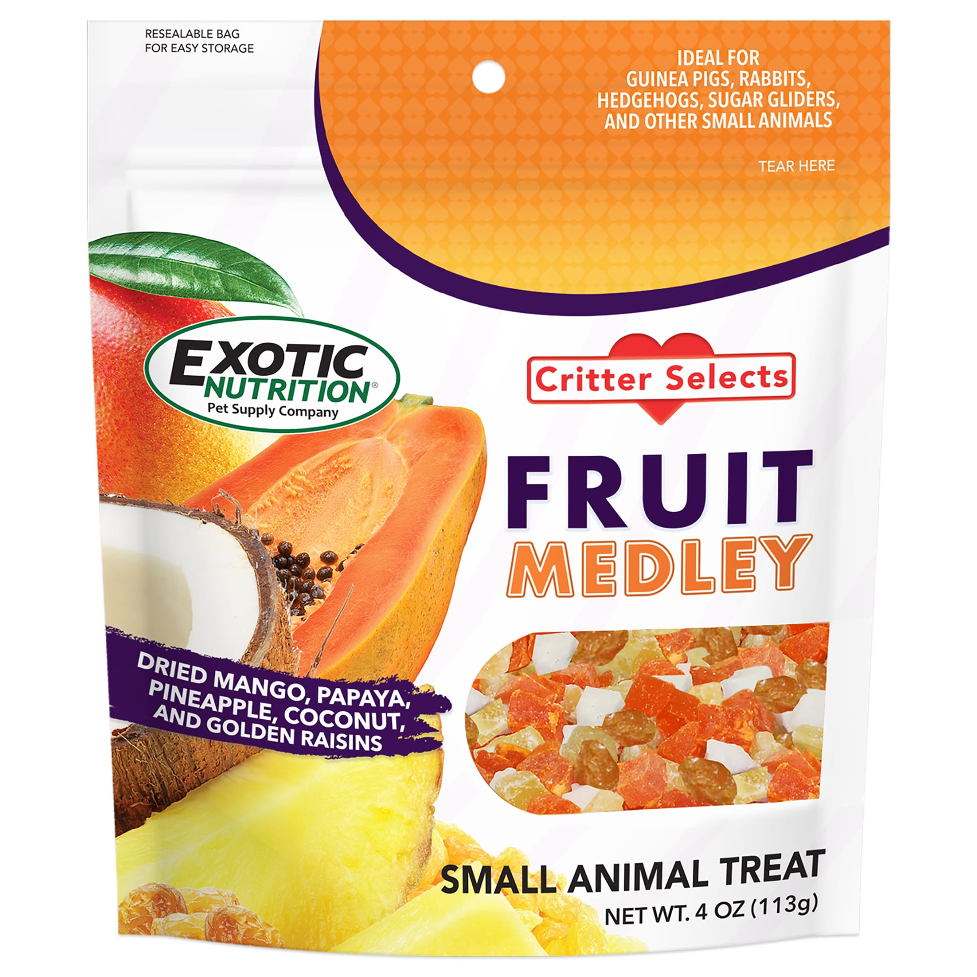 Exotic Nutrition Critter Selects Fruit Medley Small Pet Treat, 4 oz.