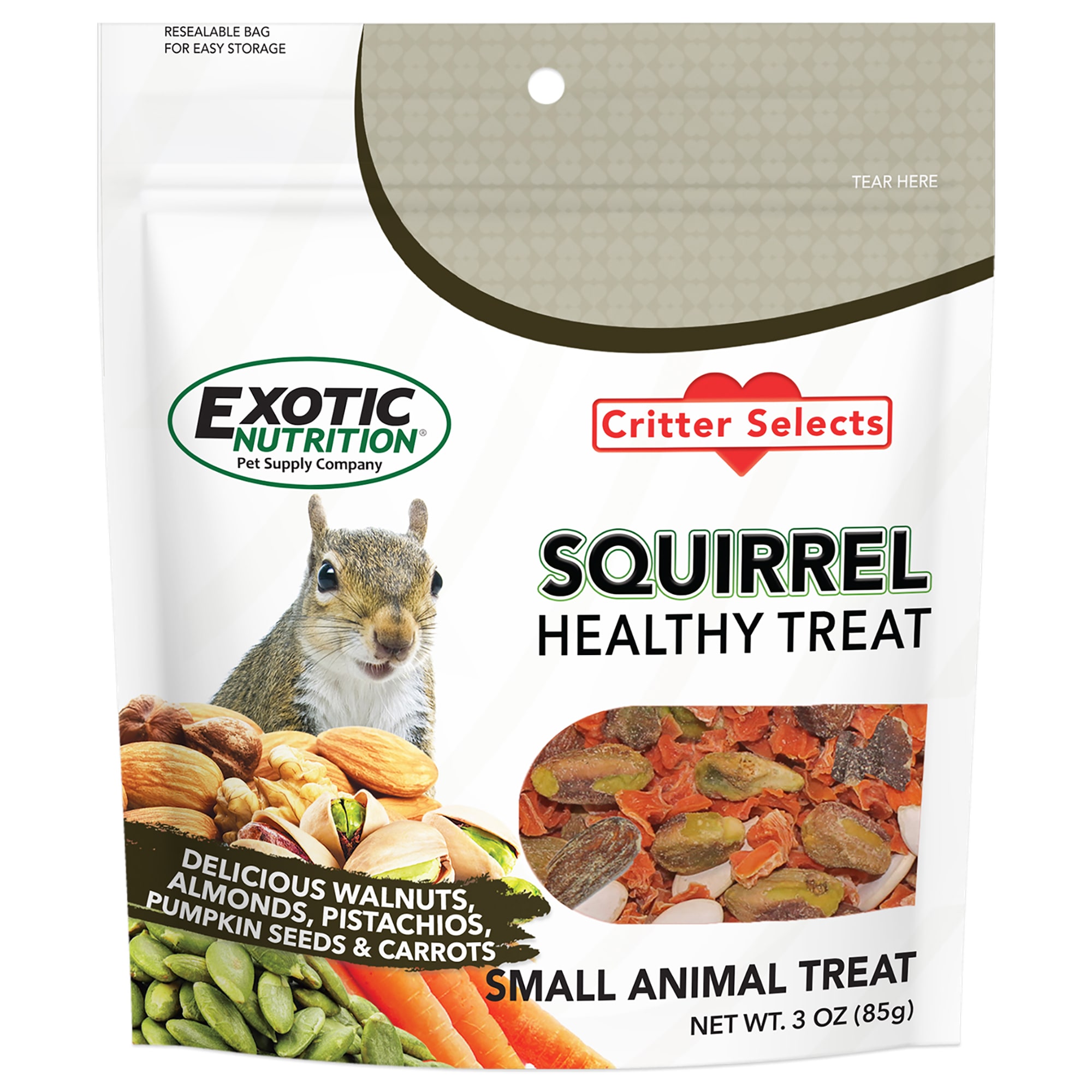 Exotic Nutrition Critter Selects Squirrel Healthy Treat, 3 oz.