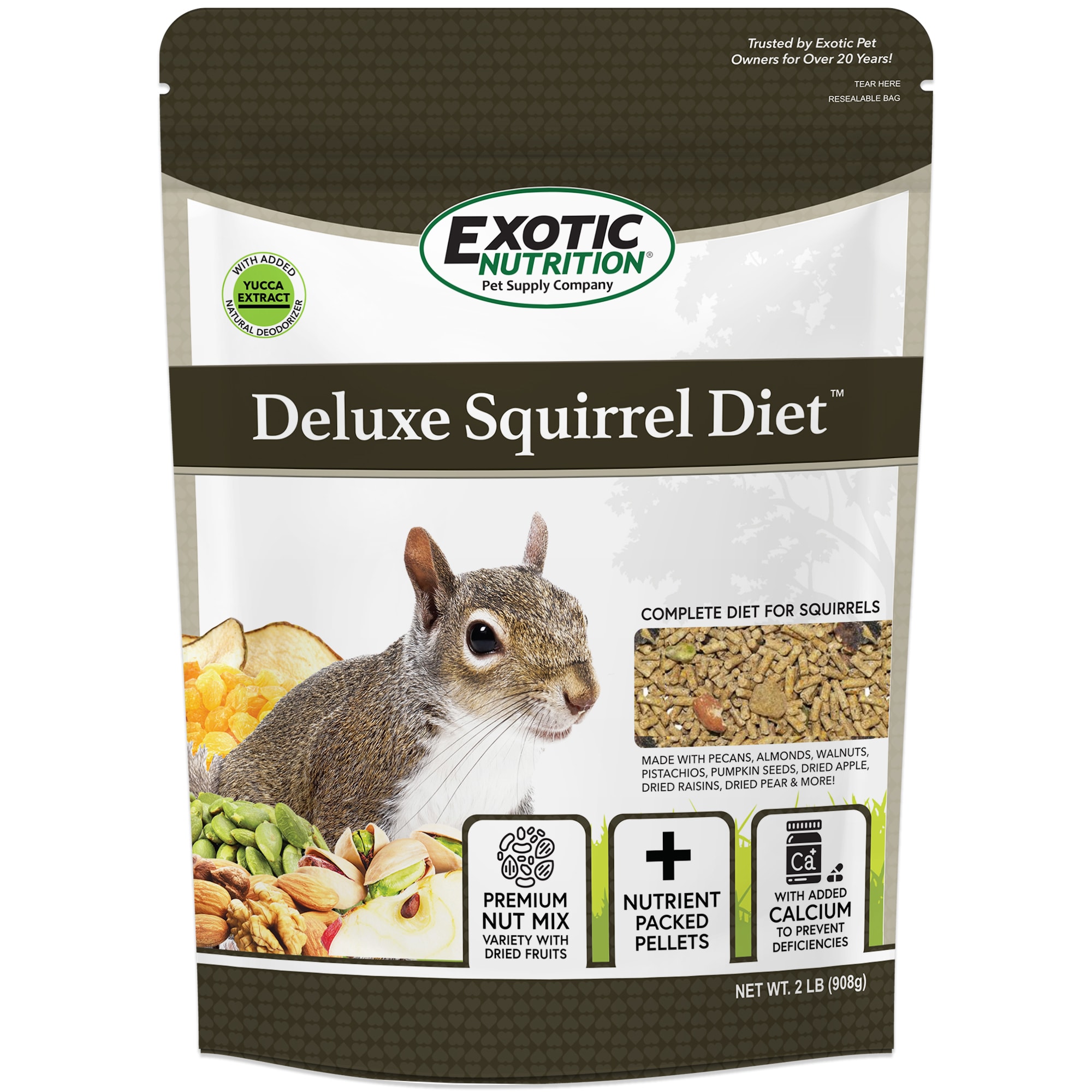 Exotic Nutrition Deluxe Squirrel Diet Small Pet Food 2 lbs. Petco