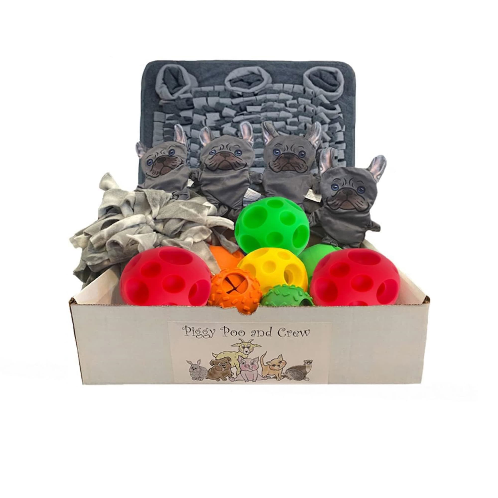 Piggy Poo & Crew Gray Activity & Treat Ball Toy Set