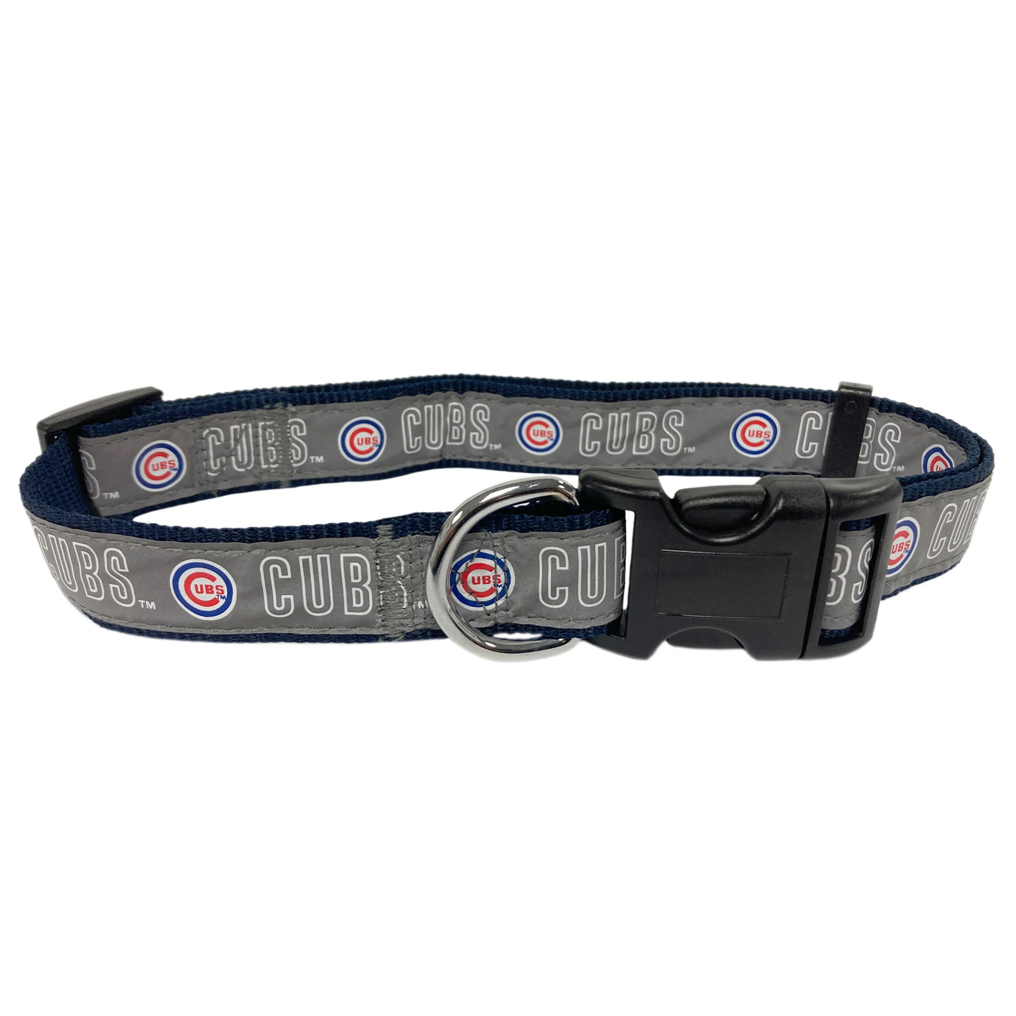 Chicago Cubs Reflective Nylon Collar with ID Tag