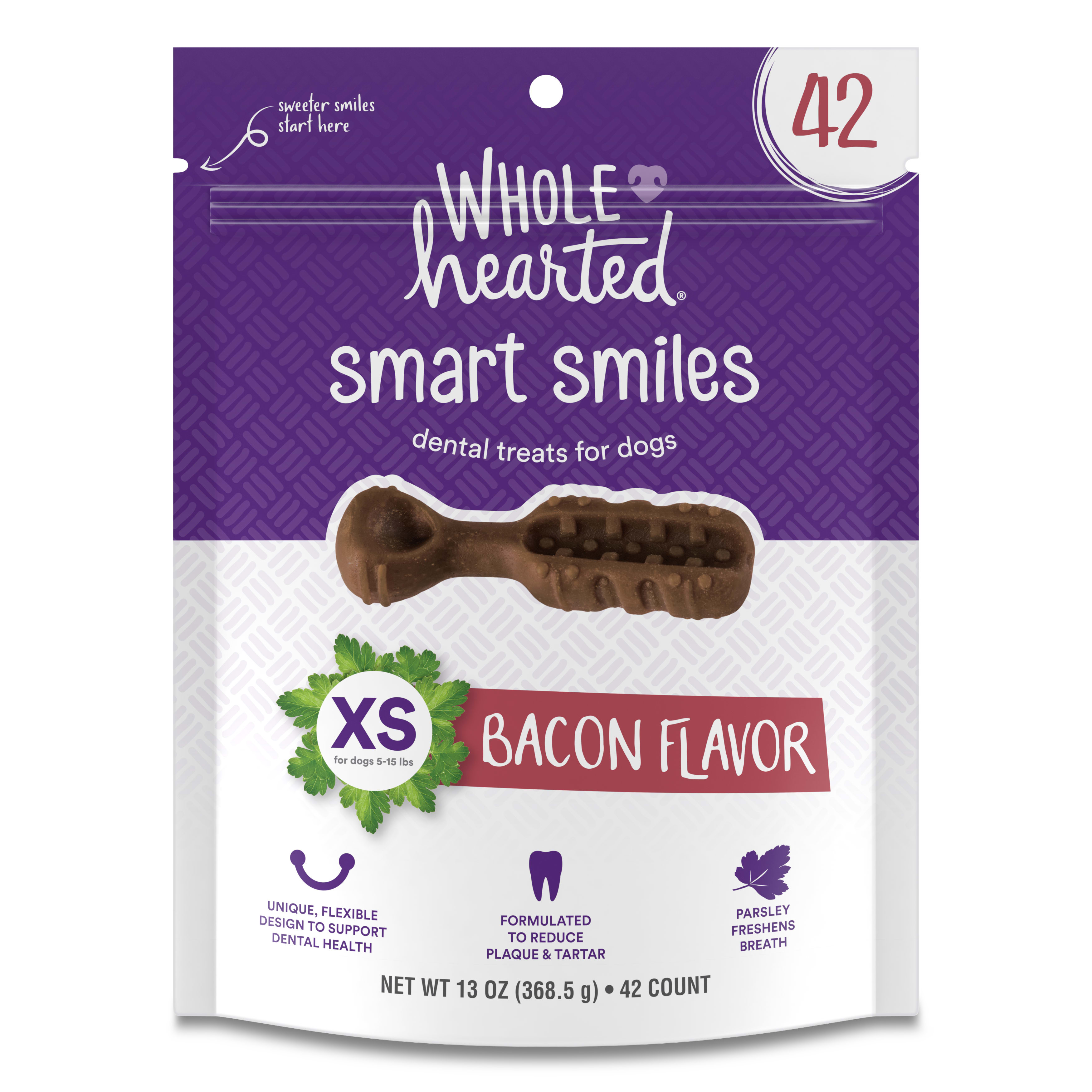 WholeHearted Bacon Dental Treats for XSmall Dogs 42ct