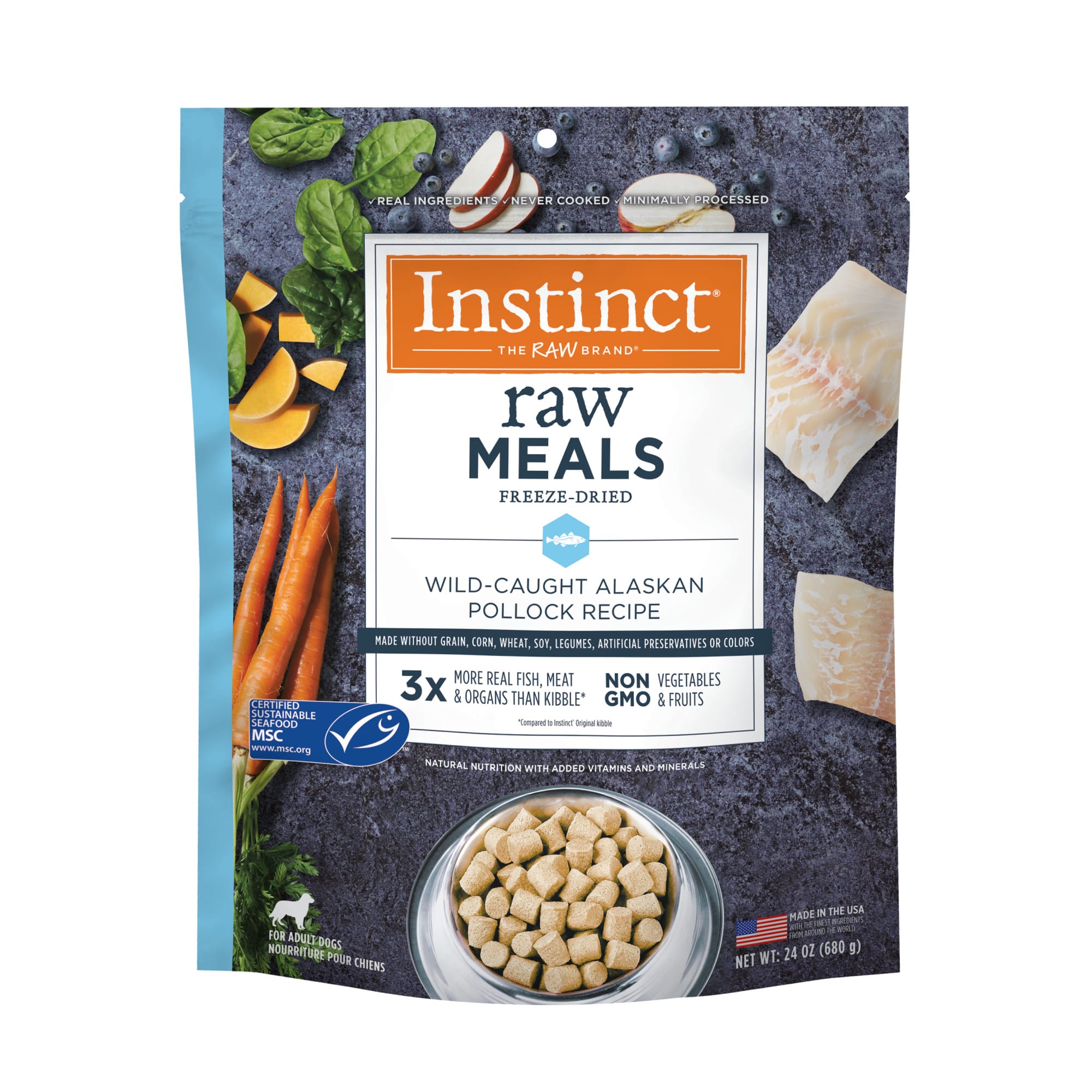 Instinct Freeze Dried Raw Meals Grain Free WildCaught Alaskan Pollock