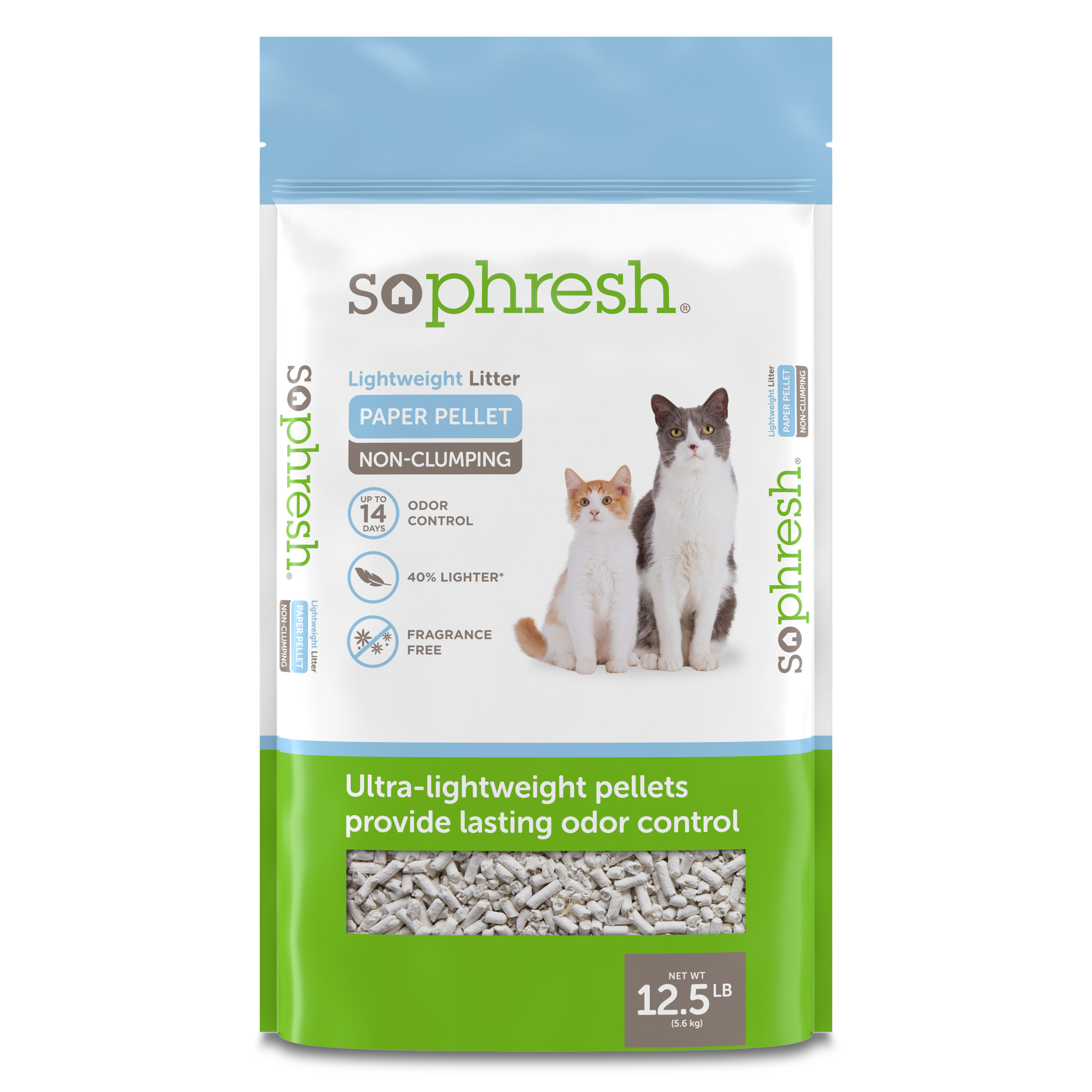 So Phresh Lightweight Paper Pellet Non Clumping Cat Litter 12.5 lbs