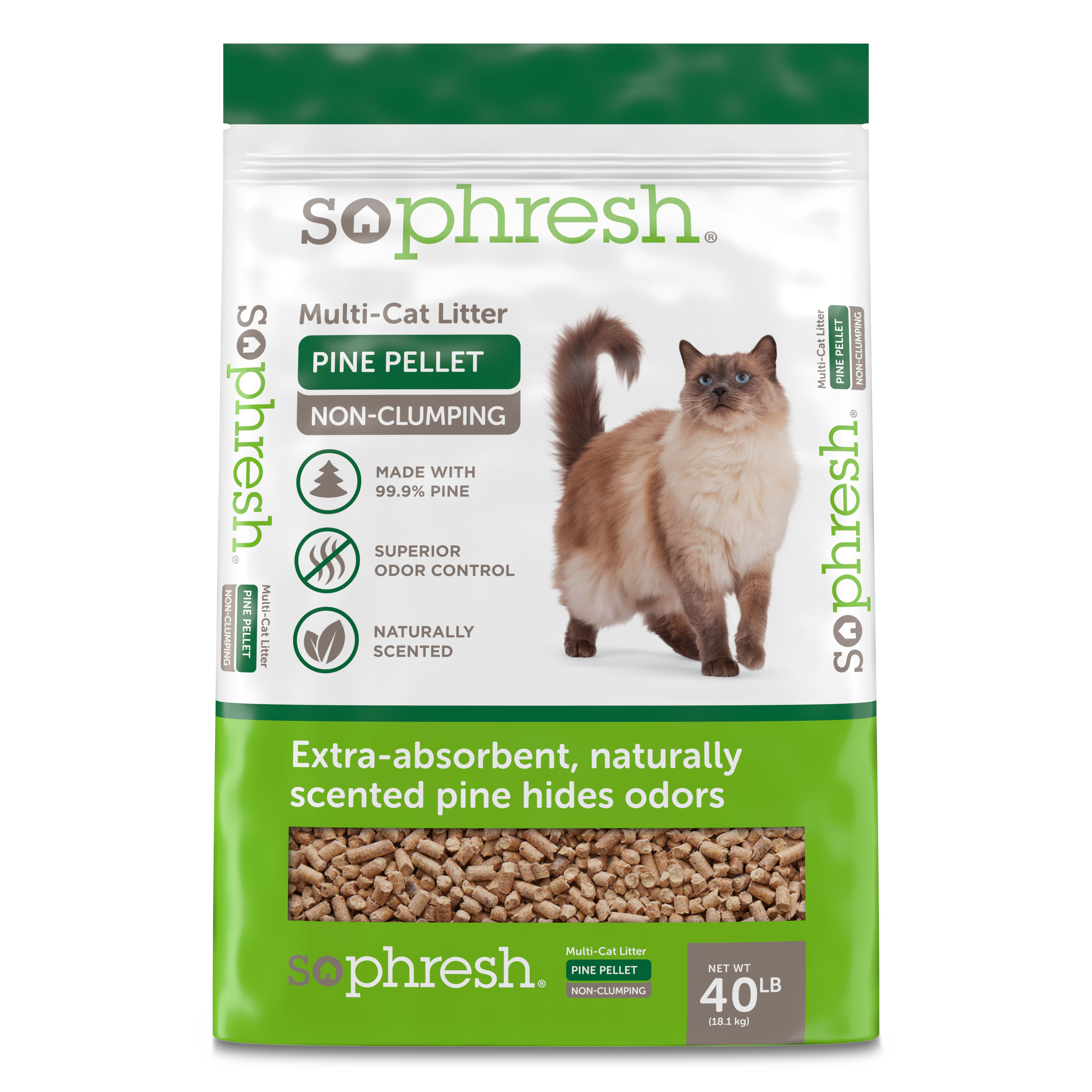 So Phresh Pine Pellet Cat Litter 40 lbs Odor Control & EcoFriendly