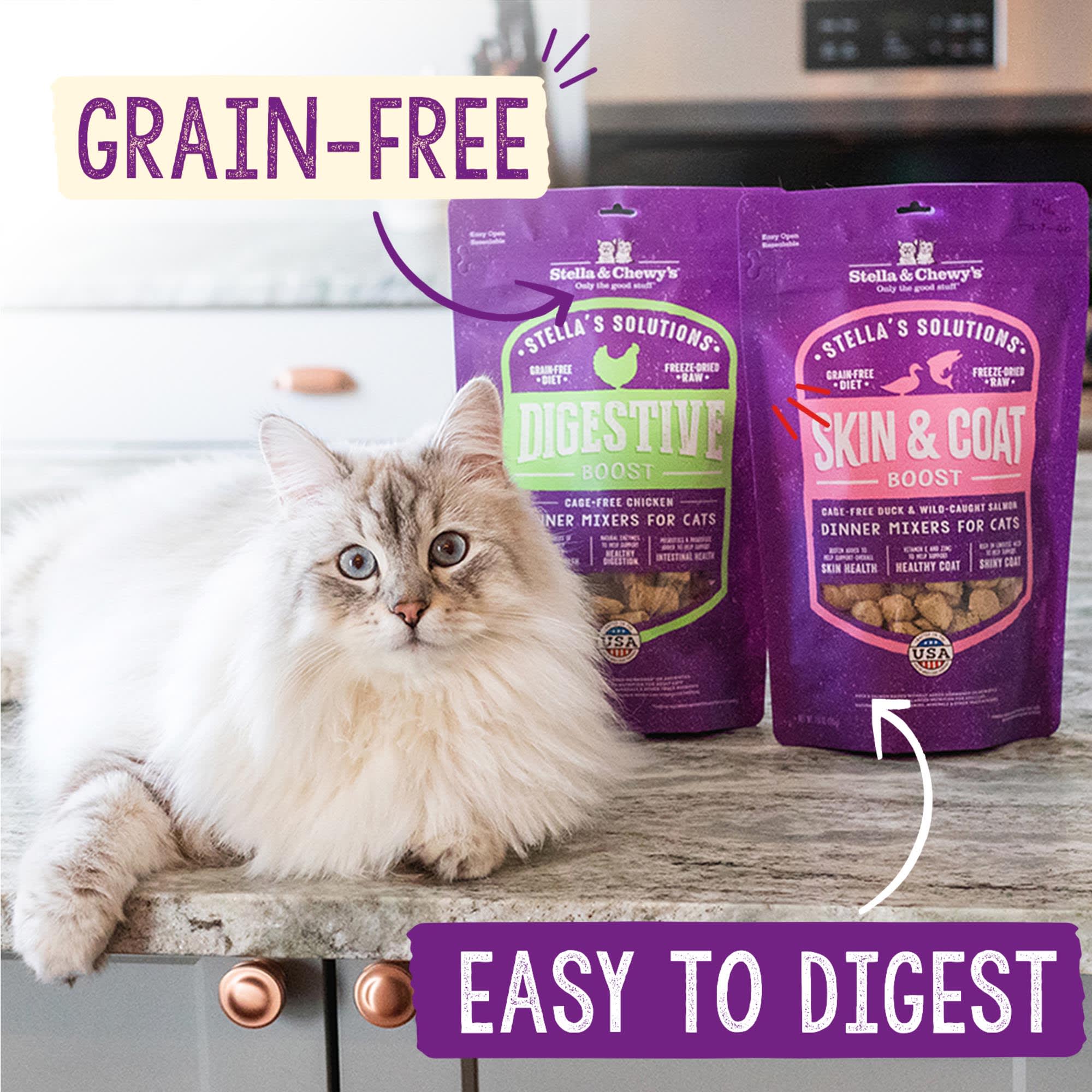 Stella & Chewy's Digestive Boost Cage-Free Chicken Dinner Mixer Dry Cat Food,  7.5 oz. | Petco