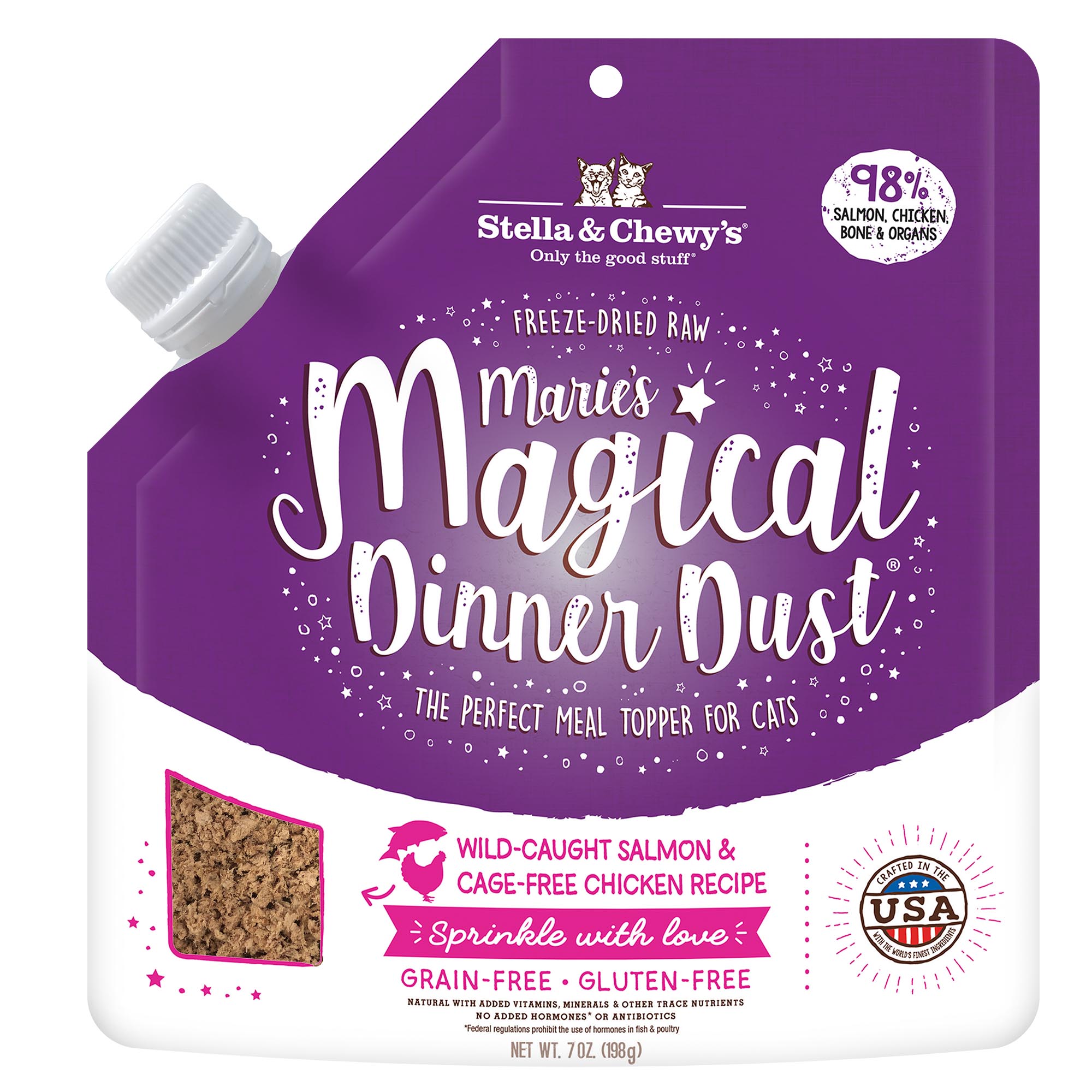 Stella & Chewy's Marie's Magical Dinner Dust Cage Free Chicken Recipe  Freeze-Dried Raw Cat Food Topper