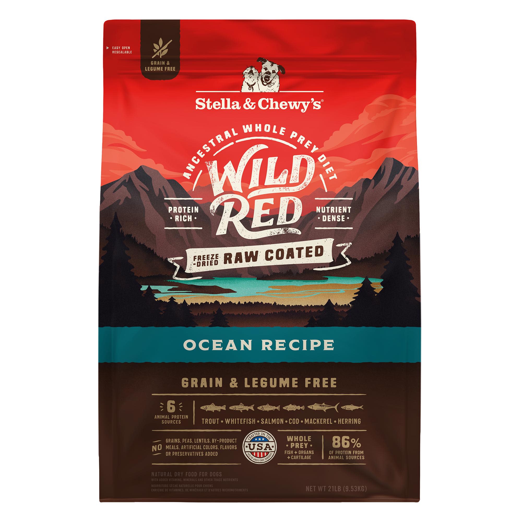 Stella Chewy s Wild Red Raw Coated High Protein Grain