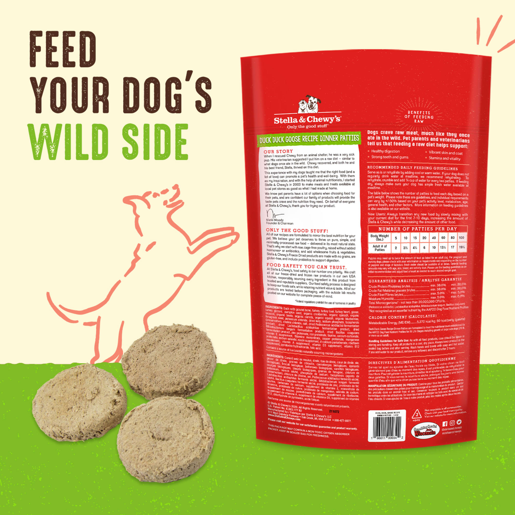 Stella & chewy's duck duck goose shop dinner patties freeze dried dog food