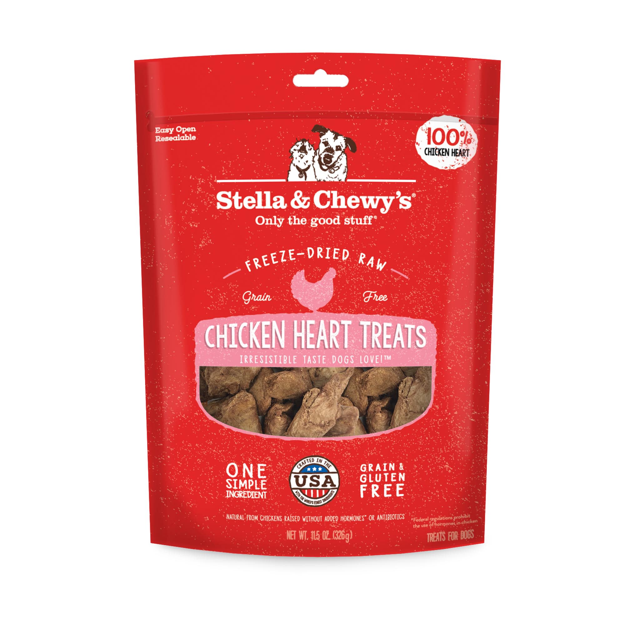 Stella & Chewy's Freeze-Dried Raw Single Ingredient Chicken Hearts Dog 