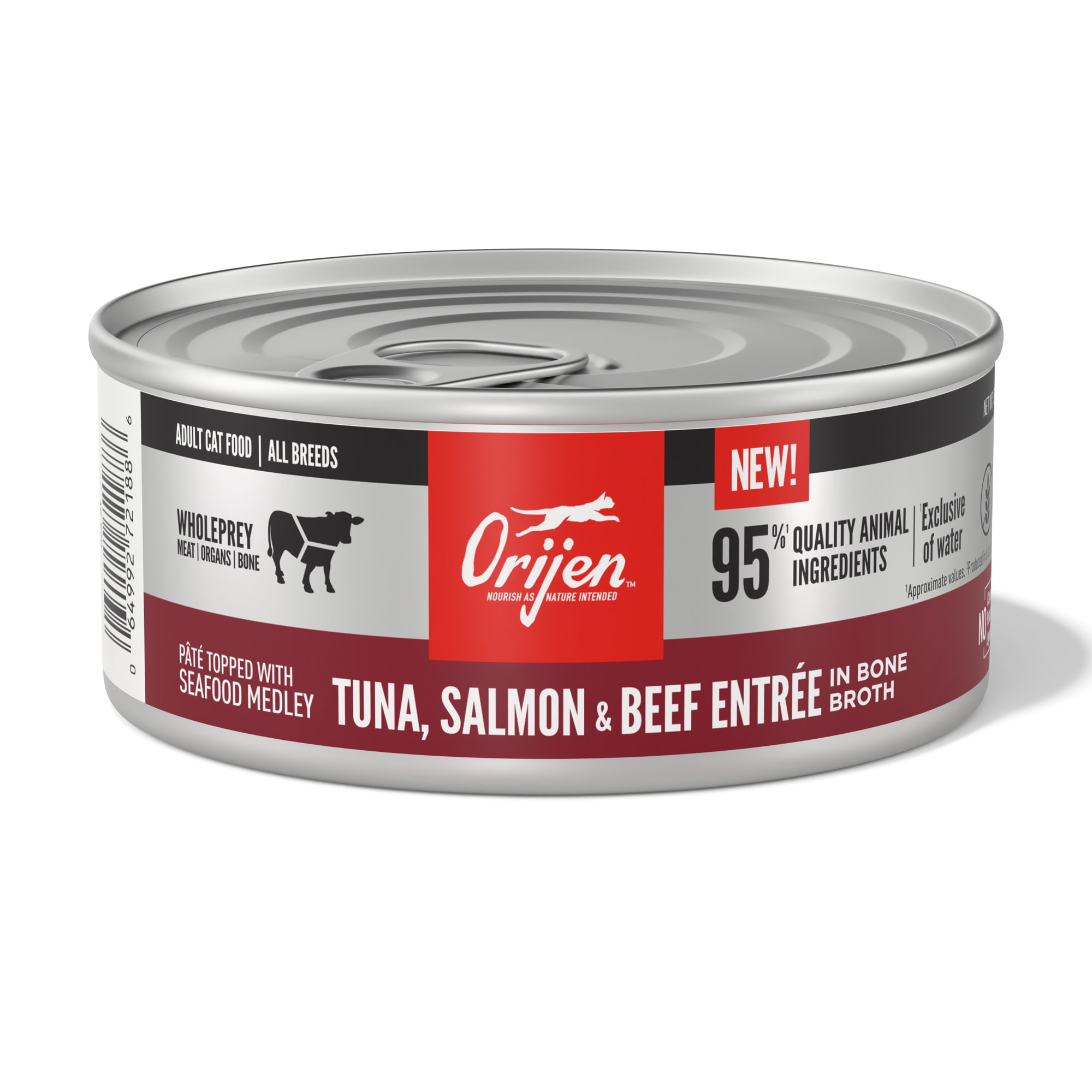 ORIJEN Tuna Salmon Beef Entree in Bone Broth Wet Cat Food 5.5 oz. Case of 12 Petco