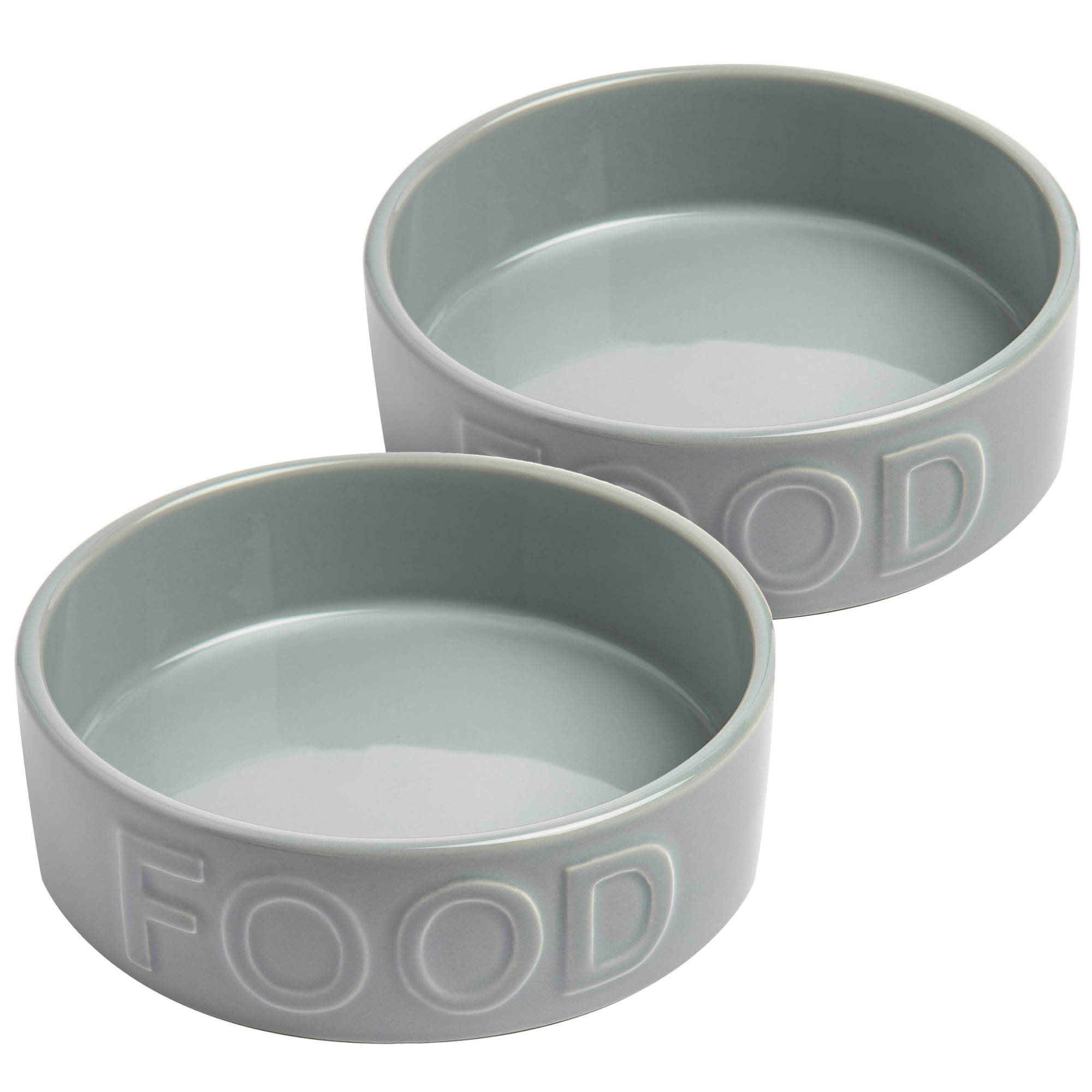 Park Life Designs Classic Grey Ceramic Pet Bowl Set