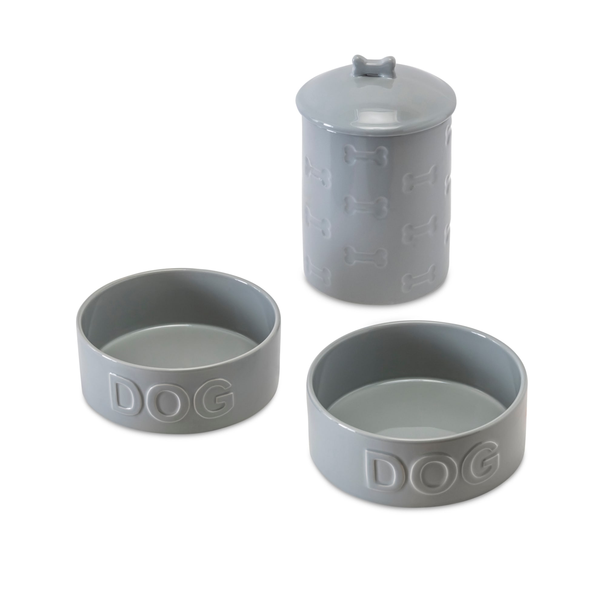 Loll Designs Minimalist Dog Bowl (Double, Small) - Driftwood