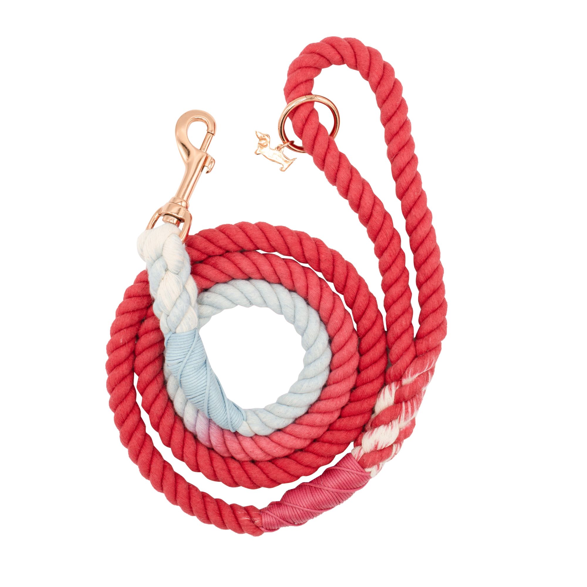 Sassy Woof Watermelon Sugar 5 ft Rope Leash & Rose Gold Accents