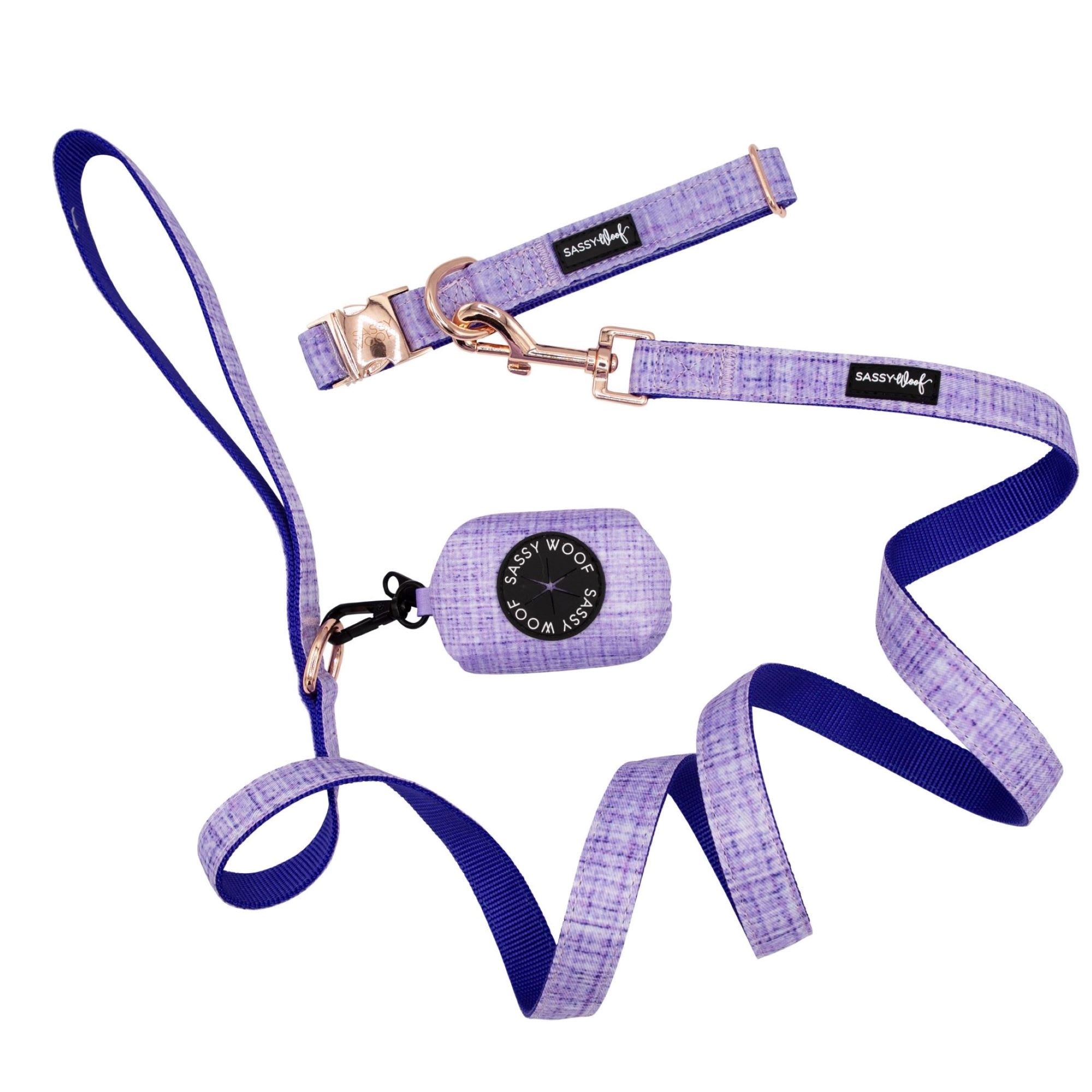 Sassy Woof Aurora 3 Piece Dog Bundle with Matching Collar, Leash and