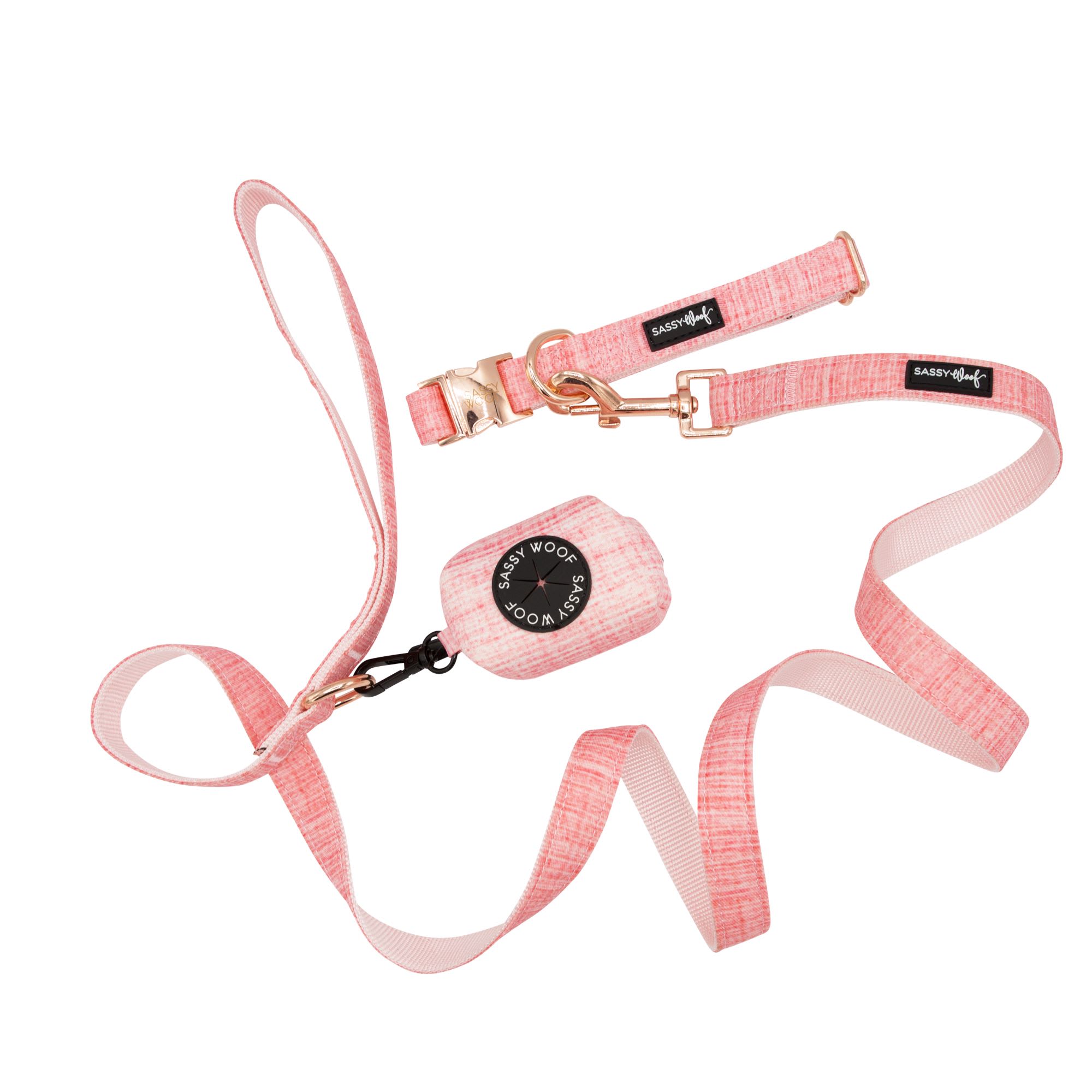 Pink Poo Bag Holder with Matching Collar and Lead Online