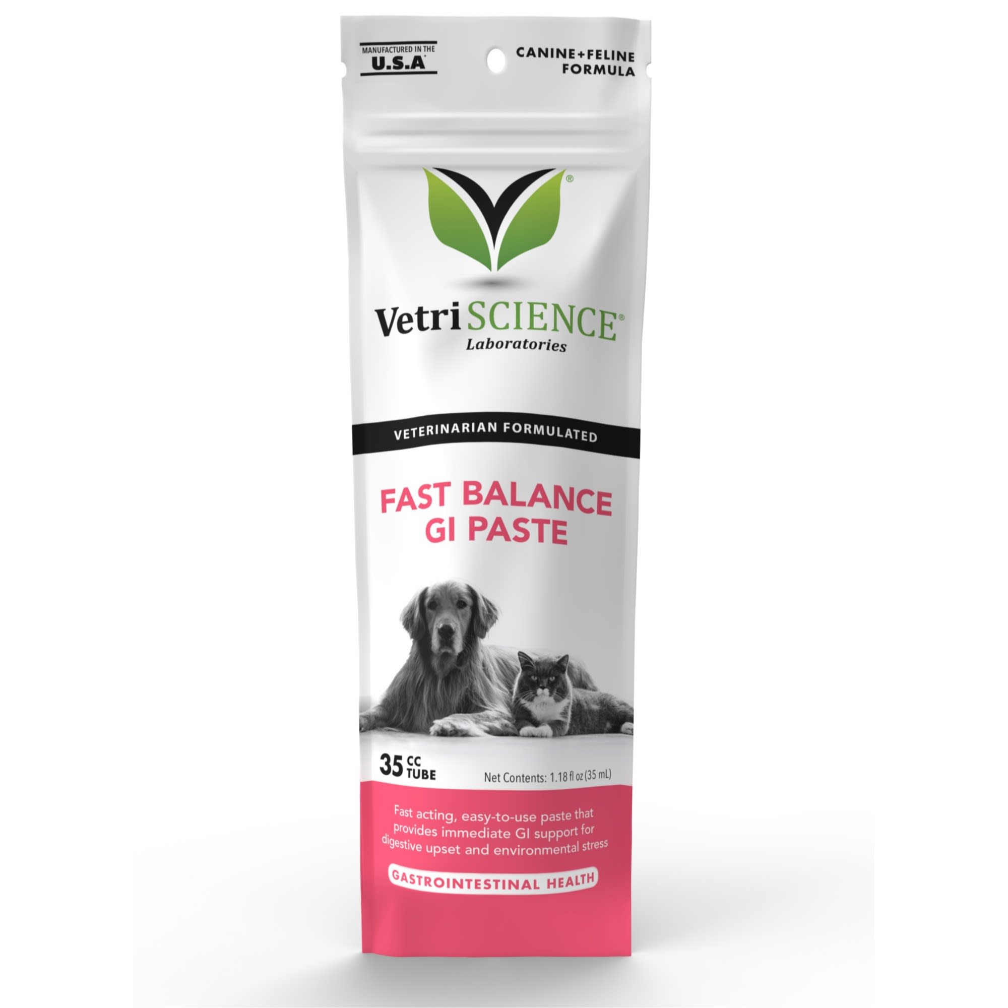 VetriScience Fast Balance Gi 35cc Tube Paste, Fast Acting Gastro Intestinal  Support for Cats & Dogs