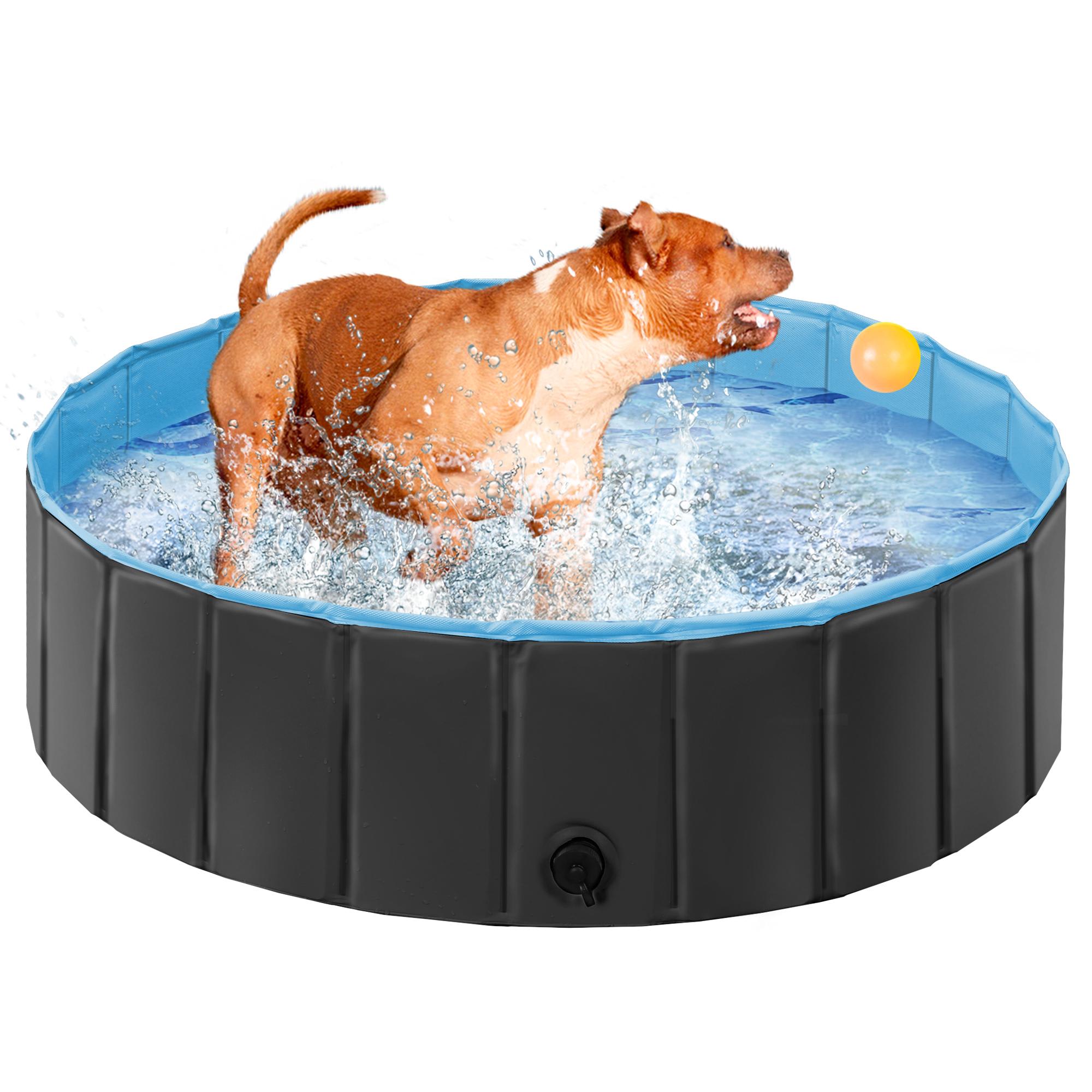 Topeakmart Black Foldable Swimming Pool for Dogs, Medium Petco