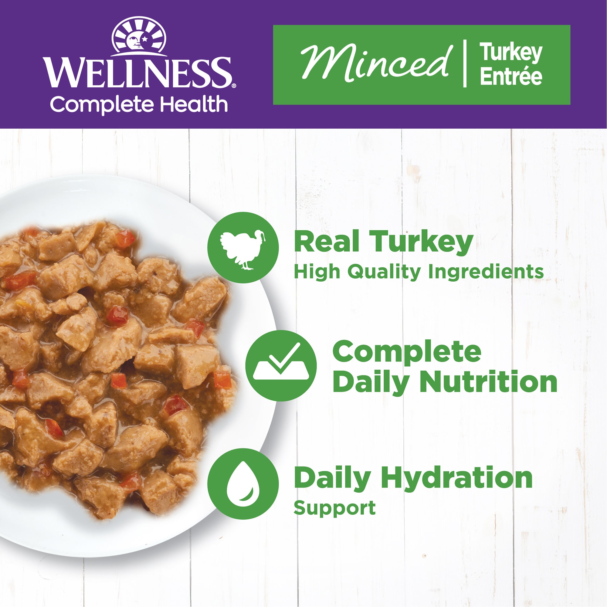 Wellness Natural Canned Grain Free Minced Turkey Entree Wet Cat