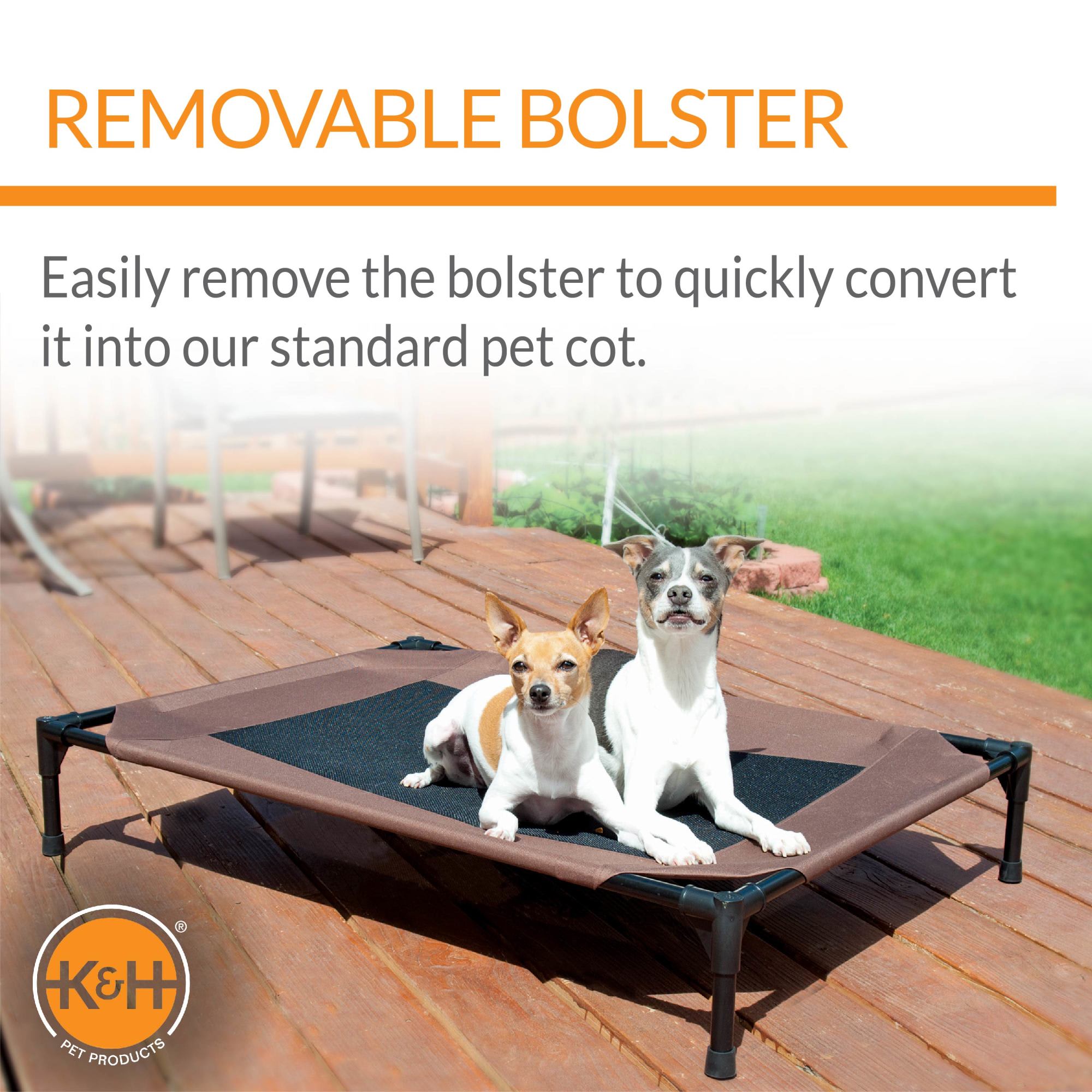 K&H Pet Products Original Bolster Pet Cot Elevated Pet Bed, 17