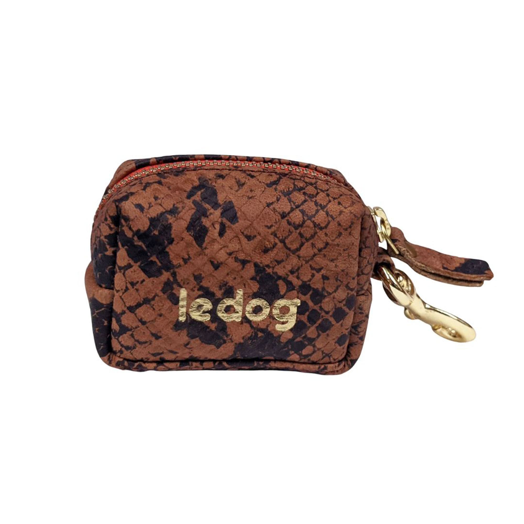 Le Dog Company Python Print Leather Poop Bag Holder for Dogs Petco