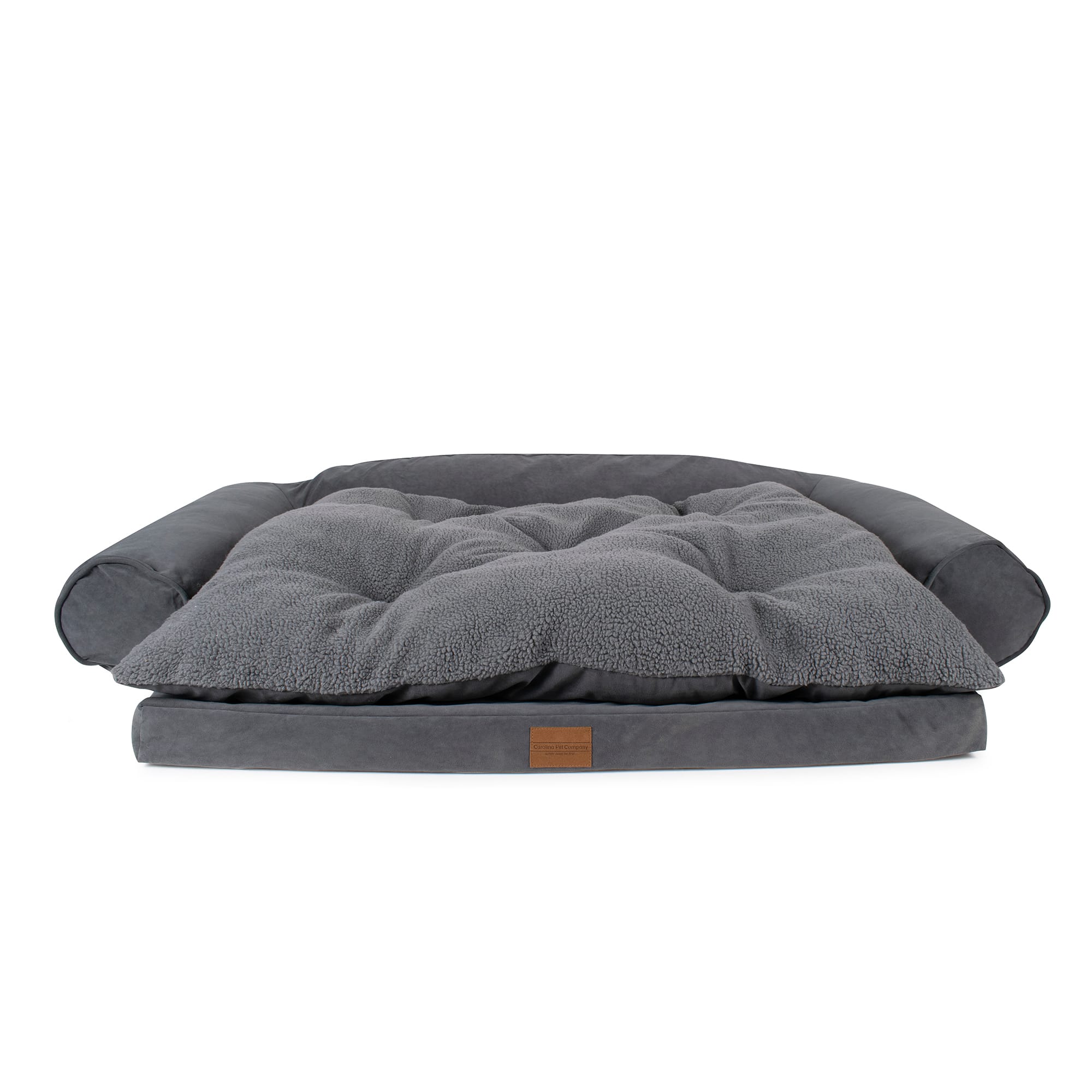Carolina Pet Company Ortho Sleeper Comfort Dog Couch in Charcoal, 69" L