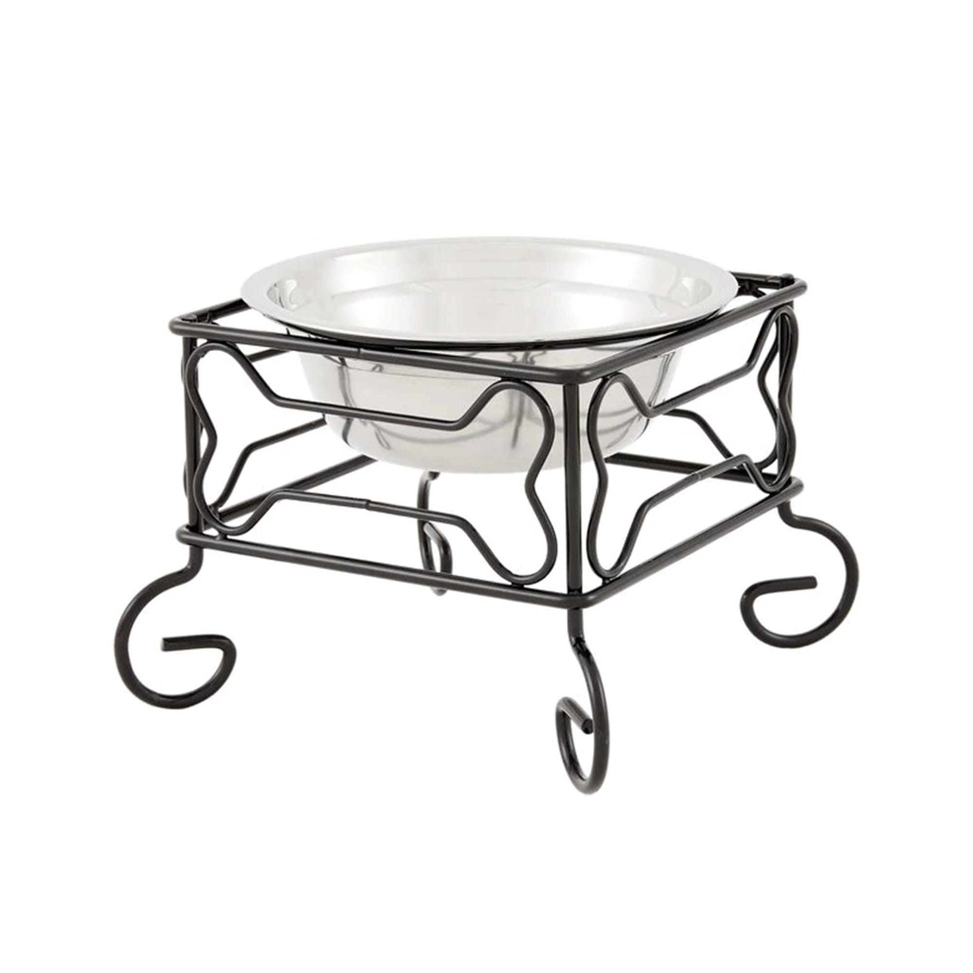 Elevated Dog Bowls  Wrought Iron Bone Dog Bowl Feeder