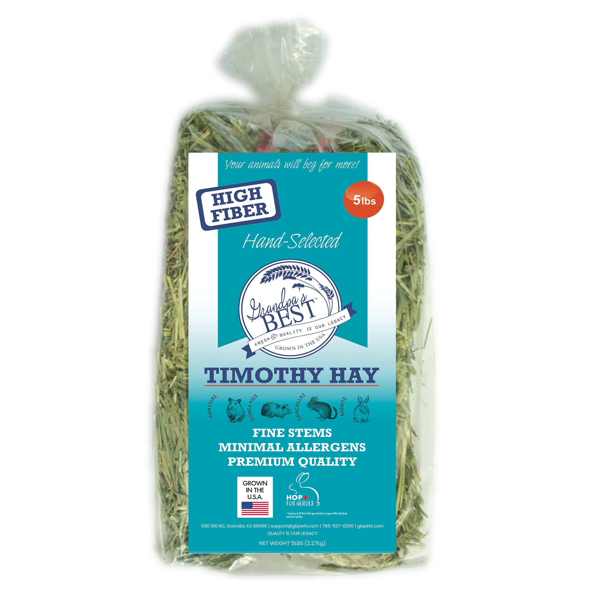 Grandpa's Best Timothy Hay MiniBale Small Pet Food, 5 lbs. Petco