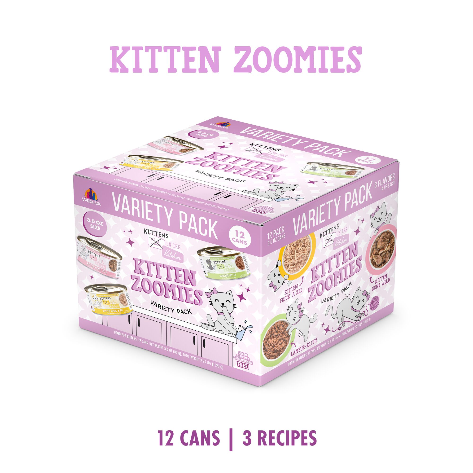 Cats in the Kitchen Kitten Zoomies Variety Pack Wet Cat Food, 3 oz