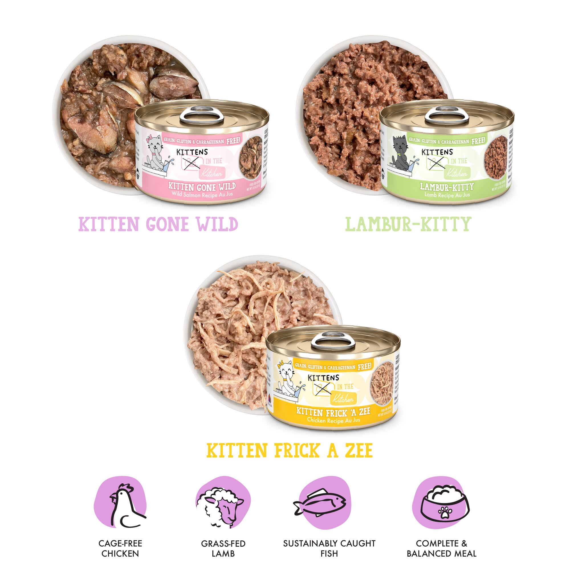Cats in the Kitchen Kitten Zoomies Variety Pack Wet Cat Food, 3 oz