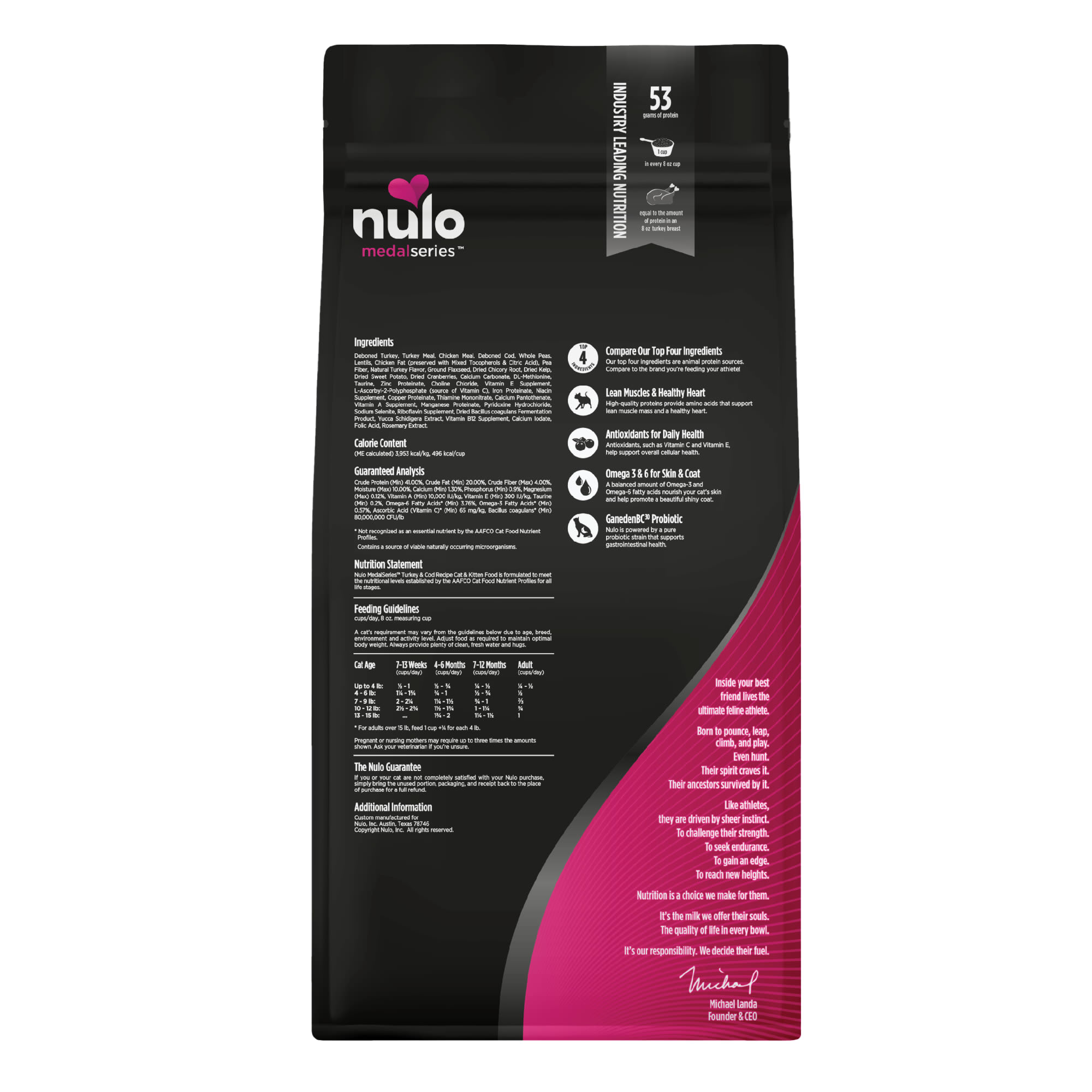 Nulo MedalSeries Grain Free Turkey Cod Dry Cat Kitten Food